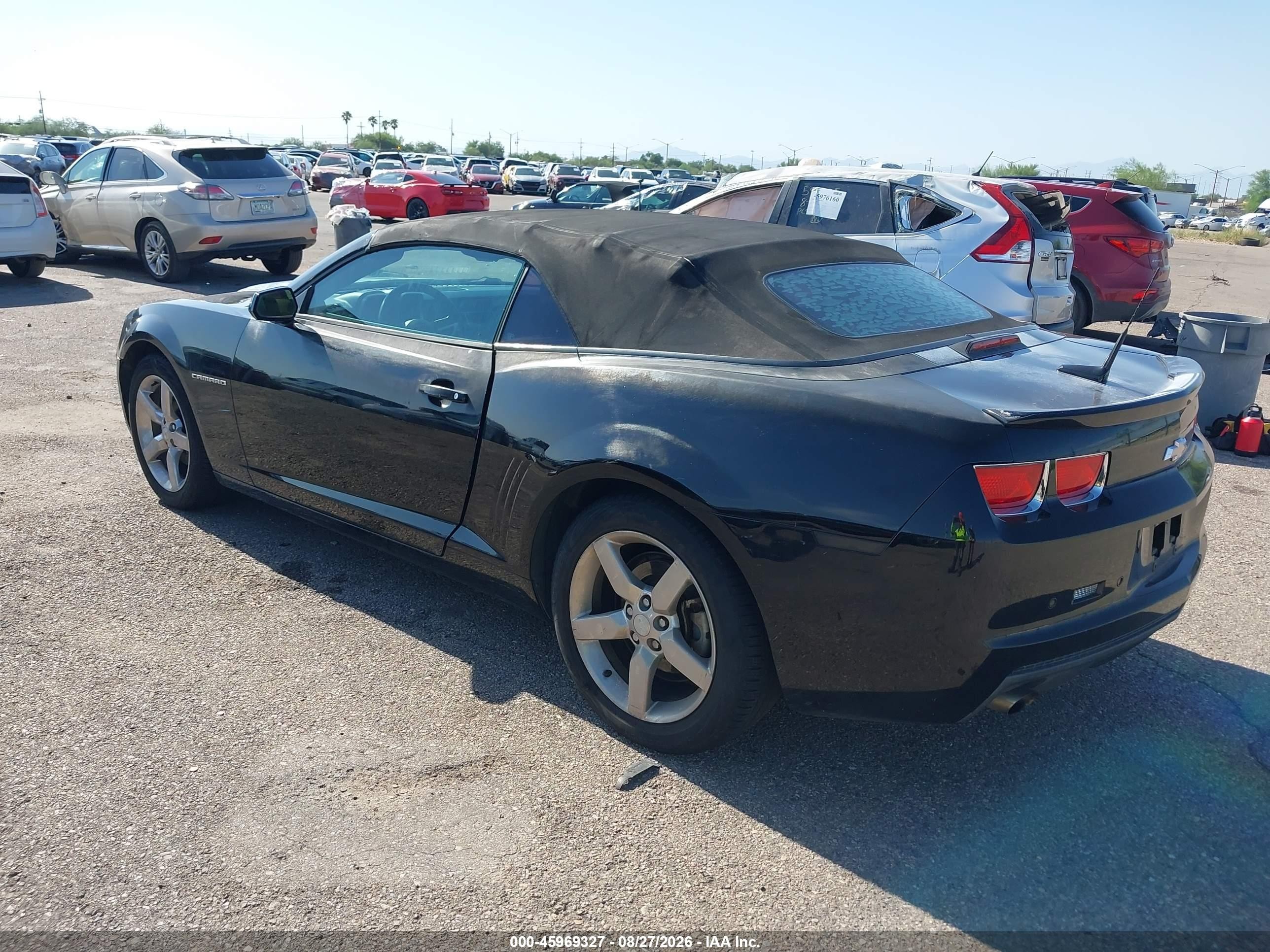 2011 Chevrolet Camaro 2lt Black vin: 2G1FC3DD1B9181613