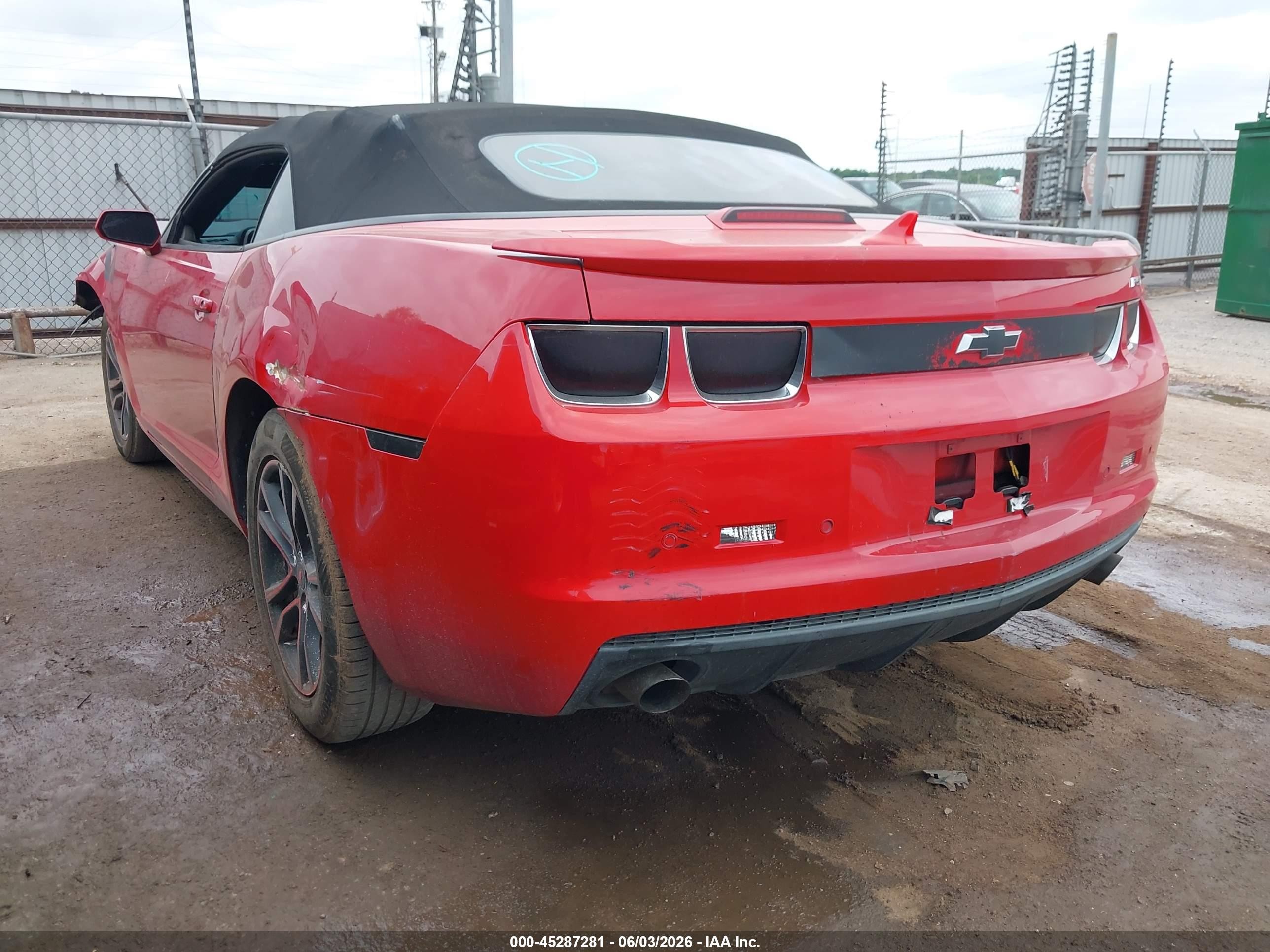 2011 Chevrolet Camaro 2lt Red vin: 2G1FC3DD1B9211287