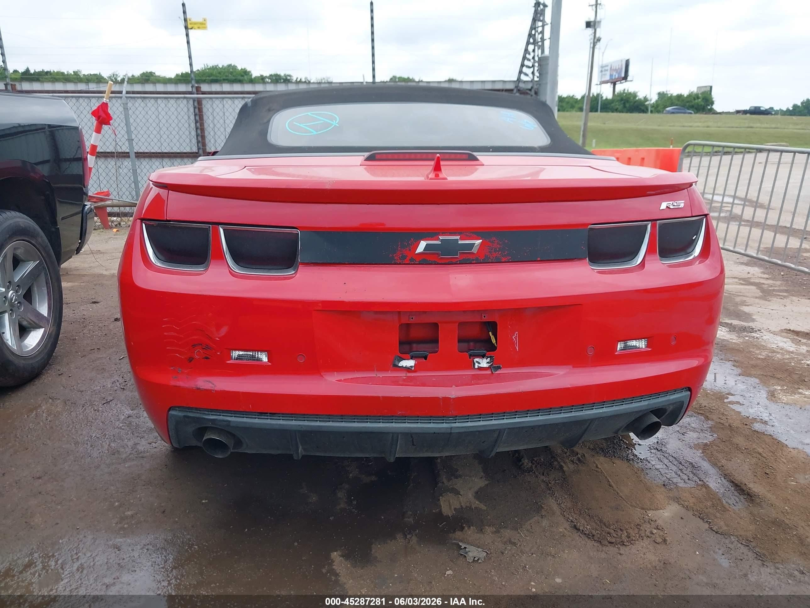 2011 Chevrolet Camaro 2lt Red vin: 2G1FC3DD1B9211287