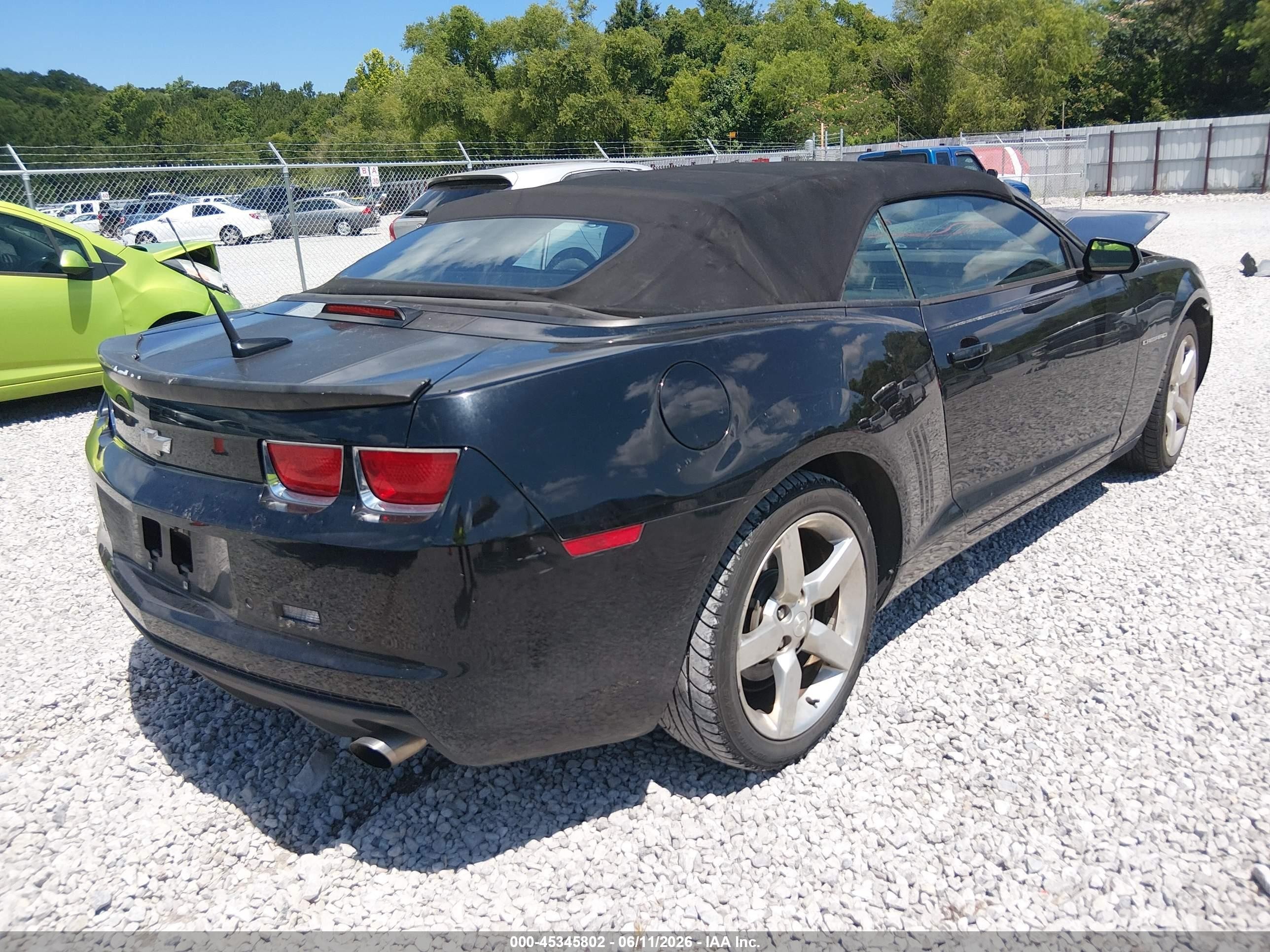 2011 Chevrolet Camaro 2lt Black vin: 2G1FC3DD5B9188516