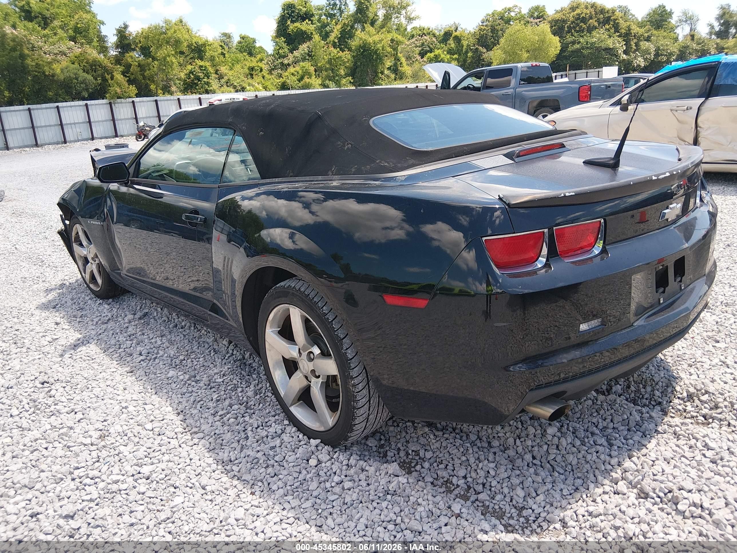 2011 Chevrolet Camaro 2lt Black vin: 2G1FC3DD5B9188516