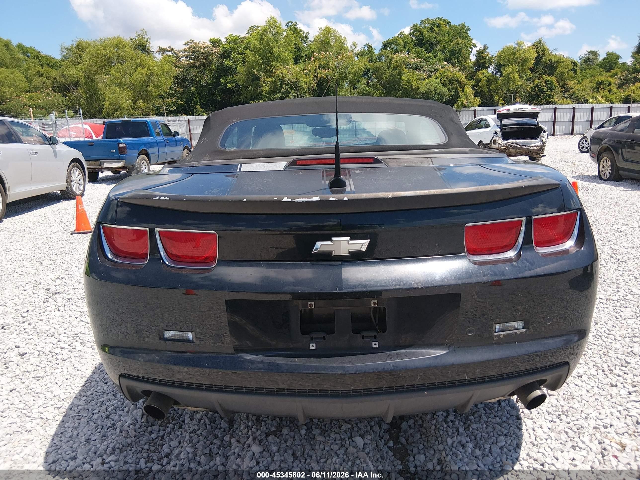 2011 Chevrolet Camaro 2lt Black vin: 2G1FC3DD5B9188516