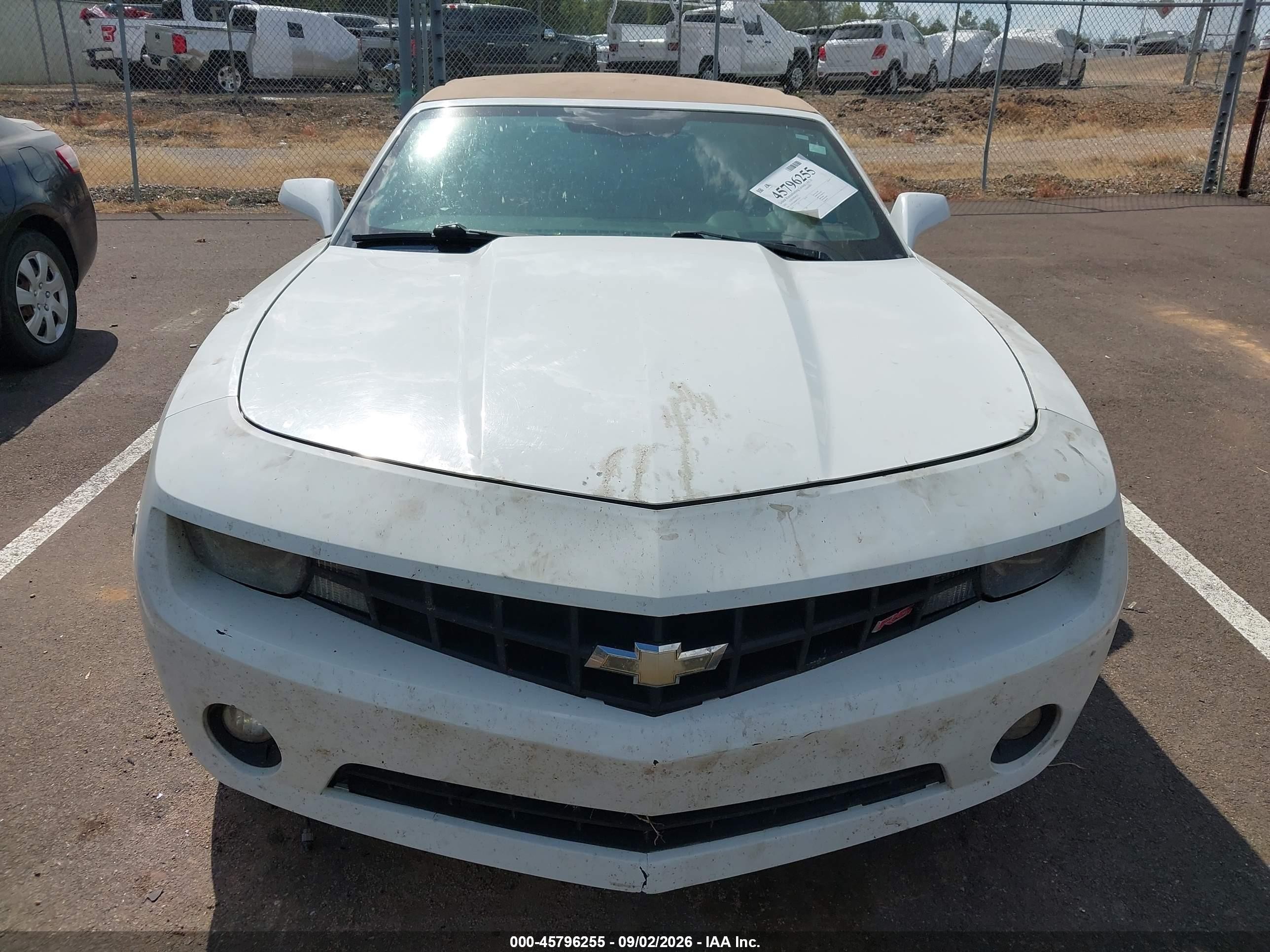 2011 Chevrolet Camaro 2lt Белый vin: 2G1FC3DD8B9212145