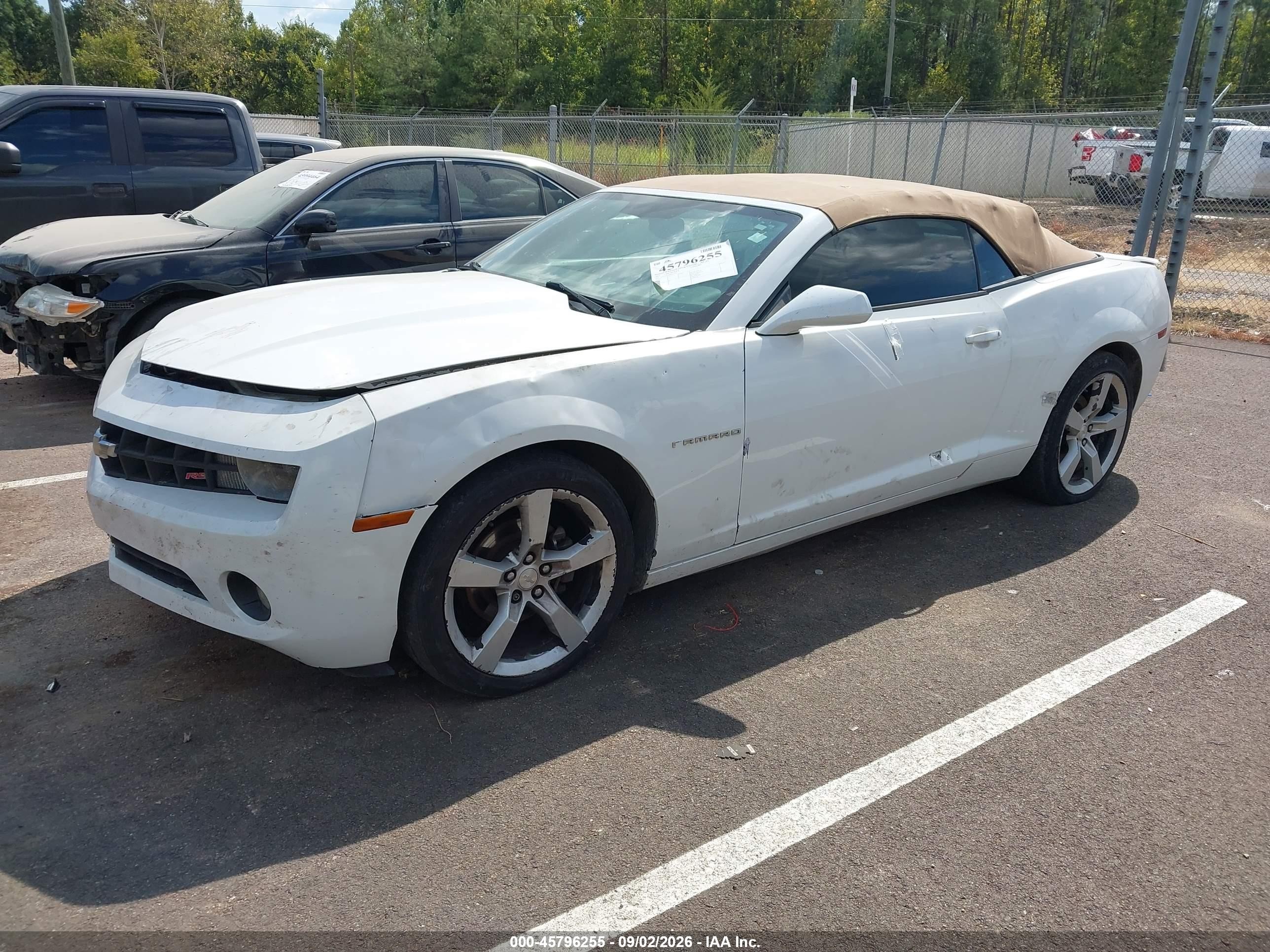 2011 Chevrolet Camaro 2lt Белый vin: 2G1FC3DD8B9212145