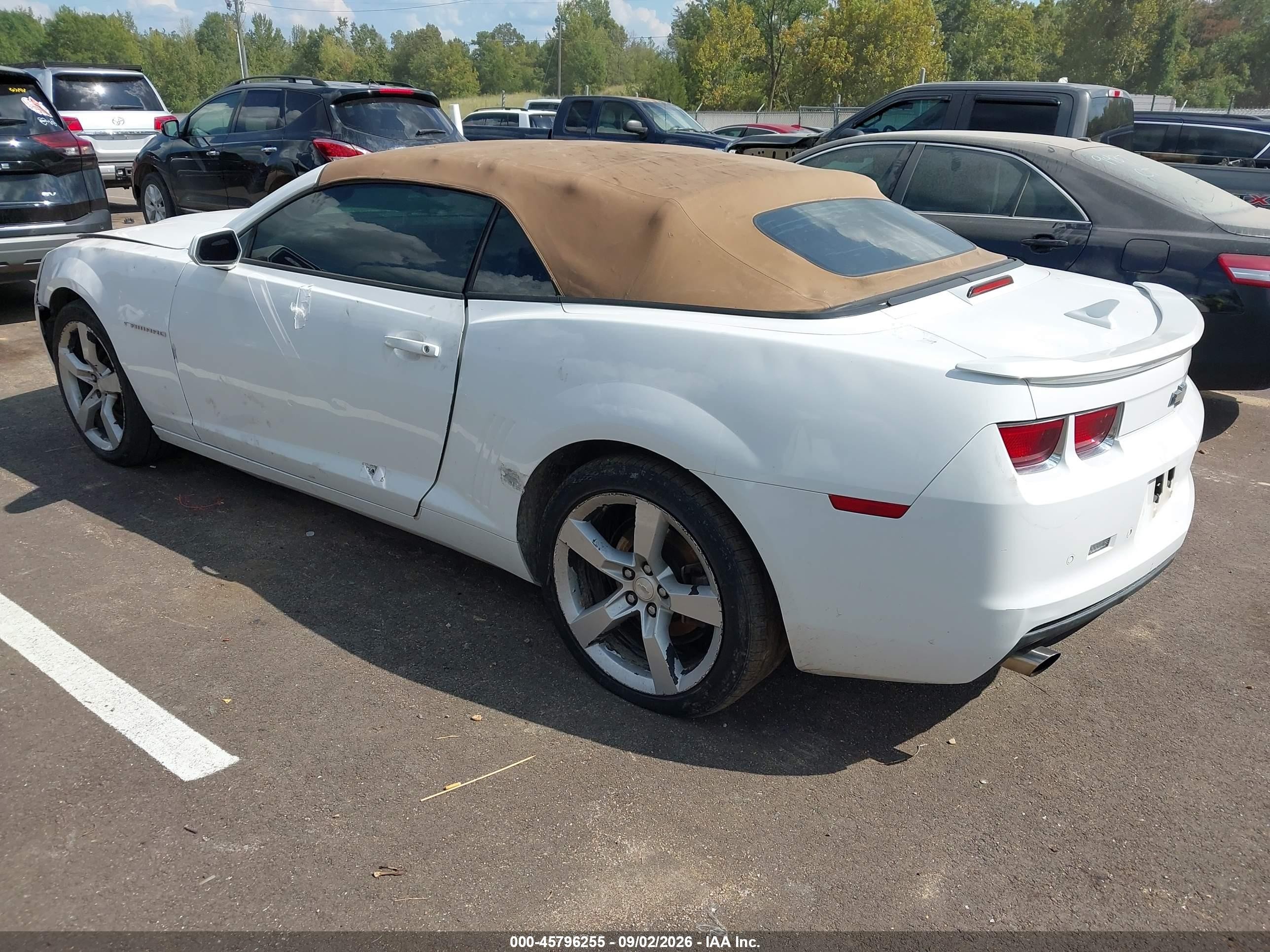 2011 Chevrolet Camaro 2lt Белый vin: 2G1FC3DD8B9212145