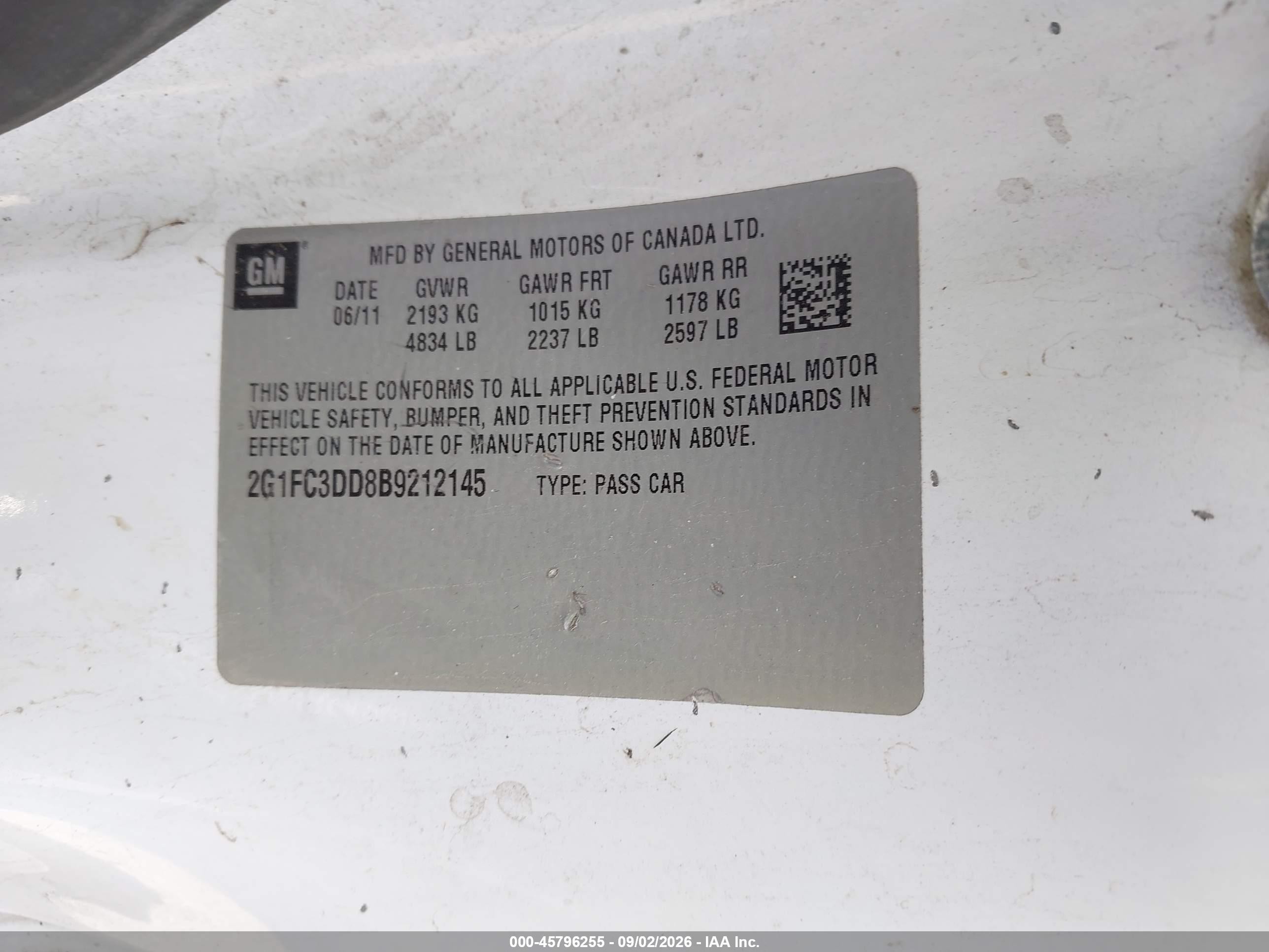 2011 Chevrolet Camaro 2lt Белый vin: 2G1FC3DD8B9212145