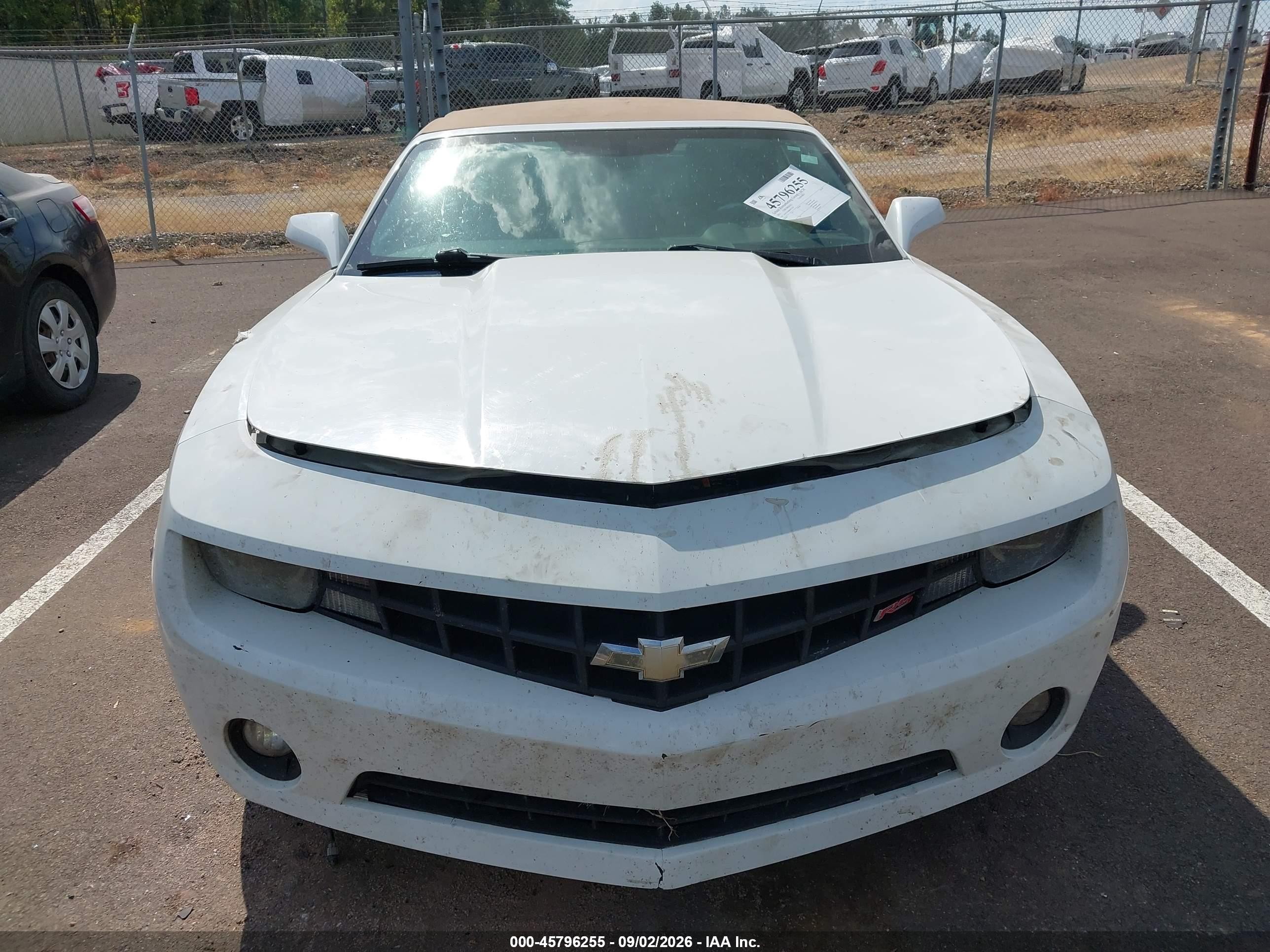 2011 Chevrolet Camaro 2lt Белый vin: 2G1FC3DD8B9212145