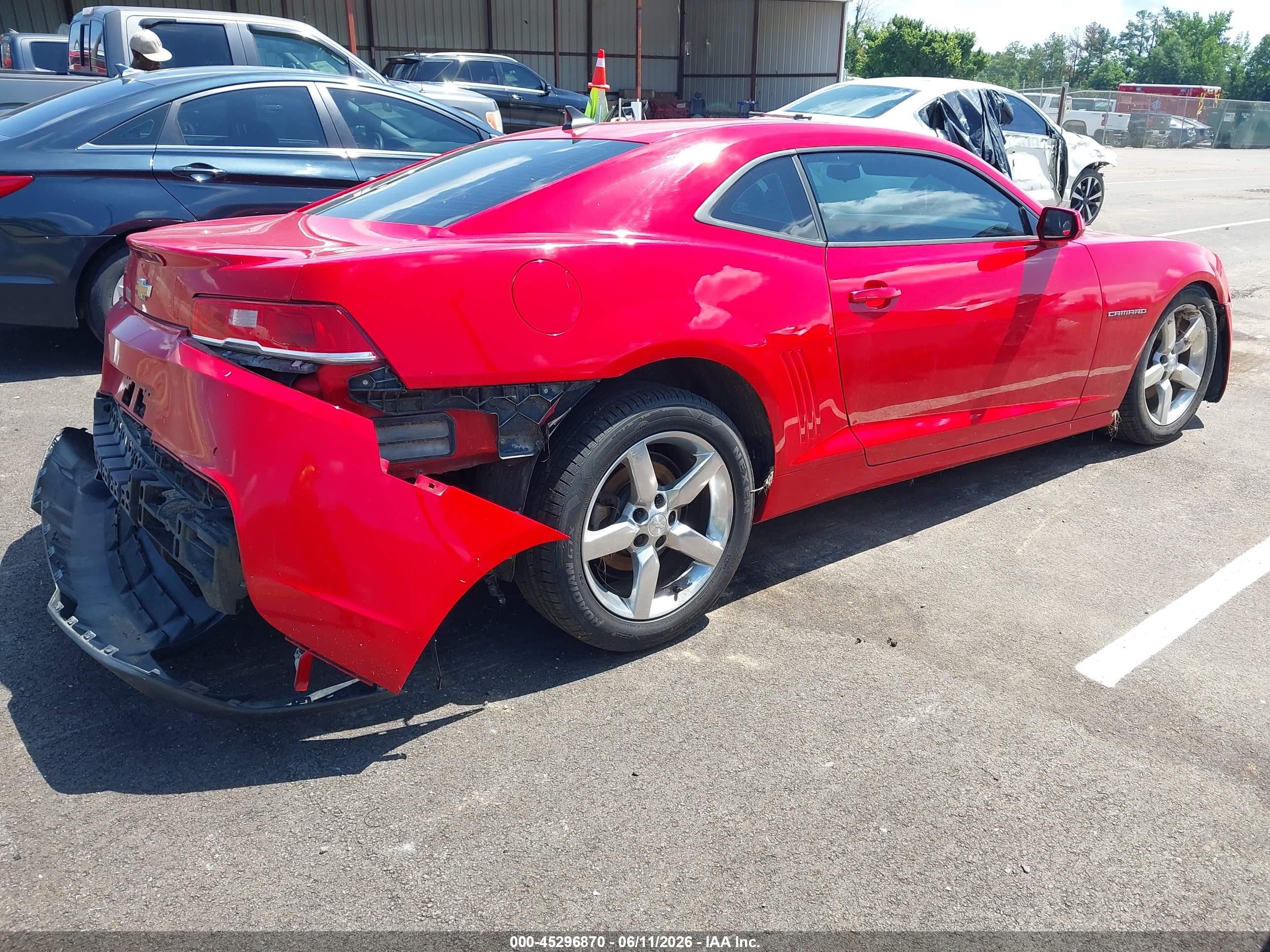 2015 Chevrolet Camaro 1lt Red vin: 2G1FD1E30F9304119