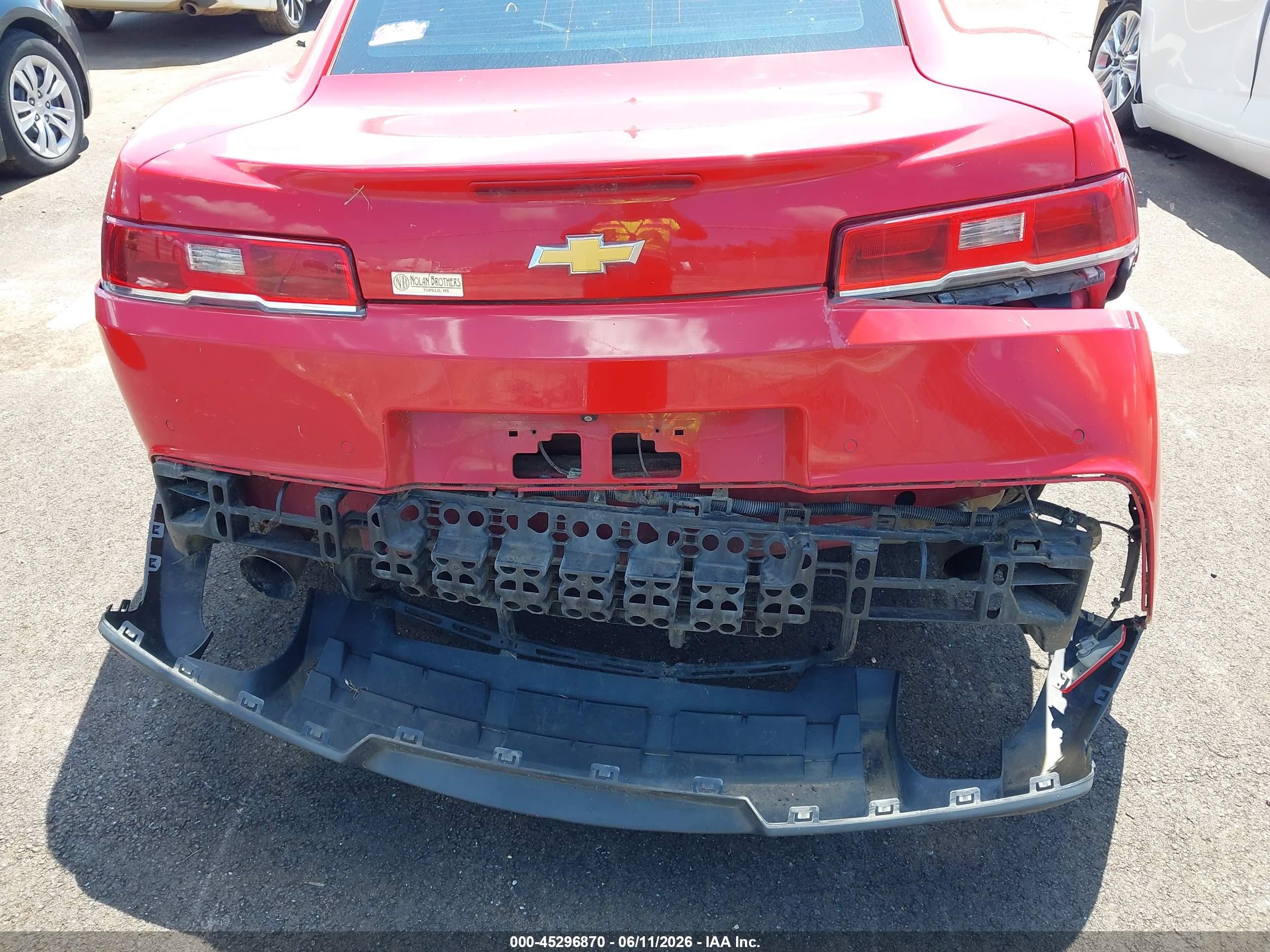 2015 Chevrolet Camaro 1lt Red vin: 2G1FD1E30F9304119
