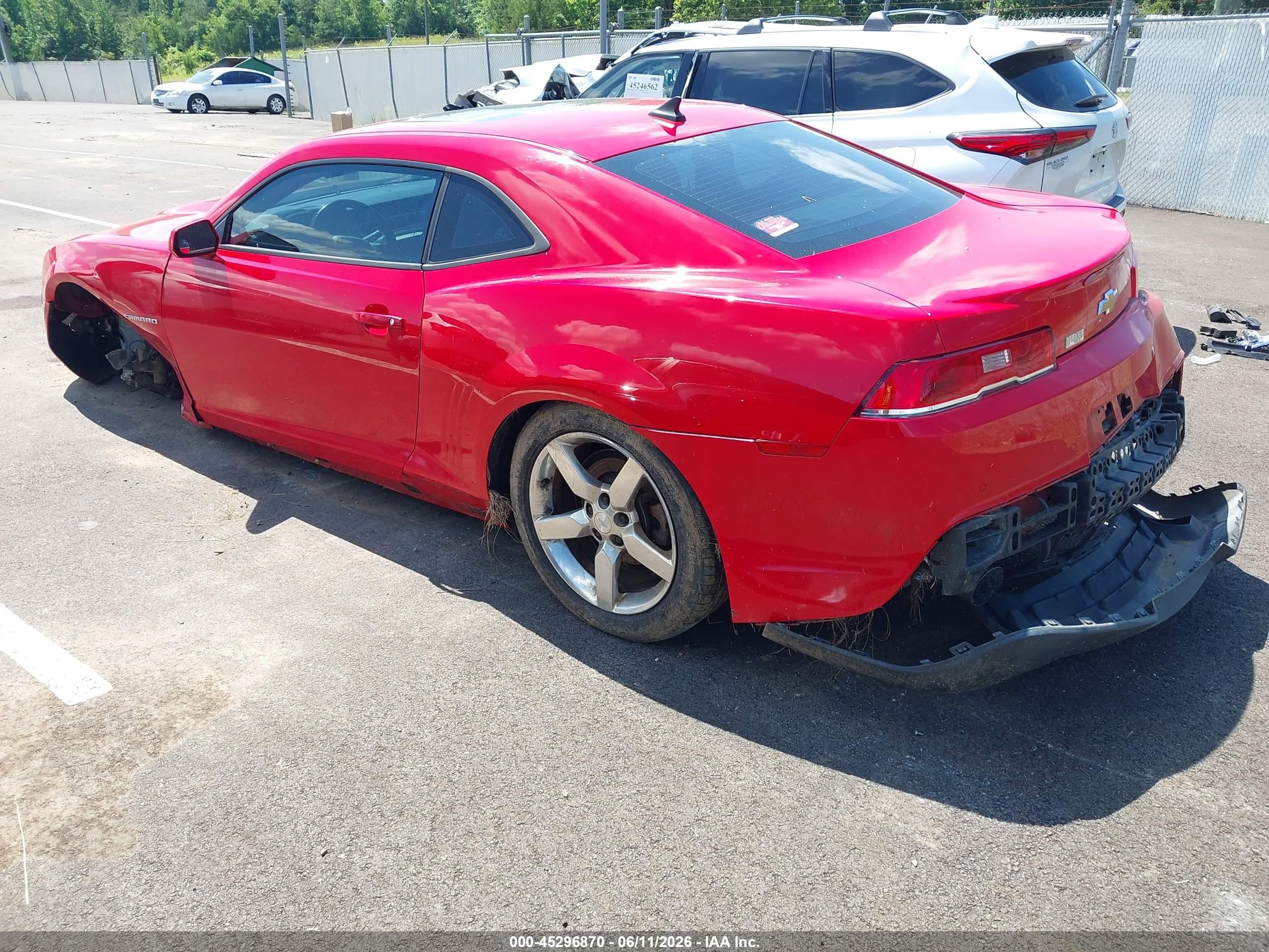 2015 Chevrolet Camaro 1lt Red vin: 2G1FD1E30F9304119