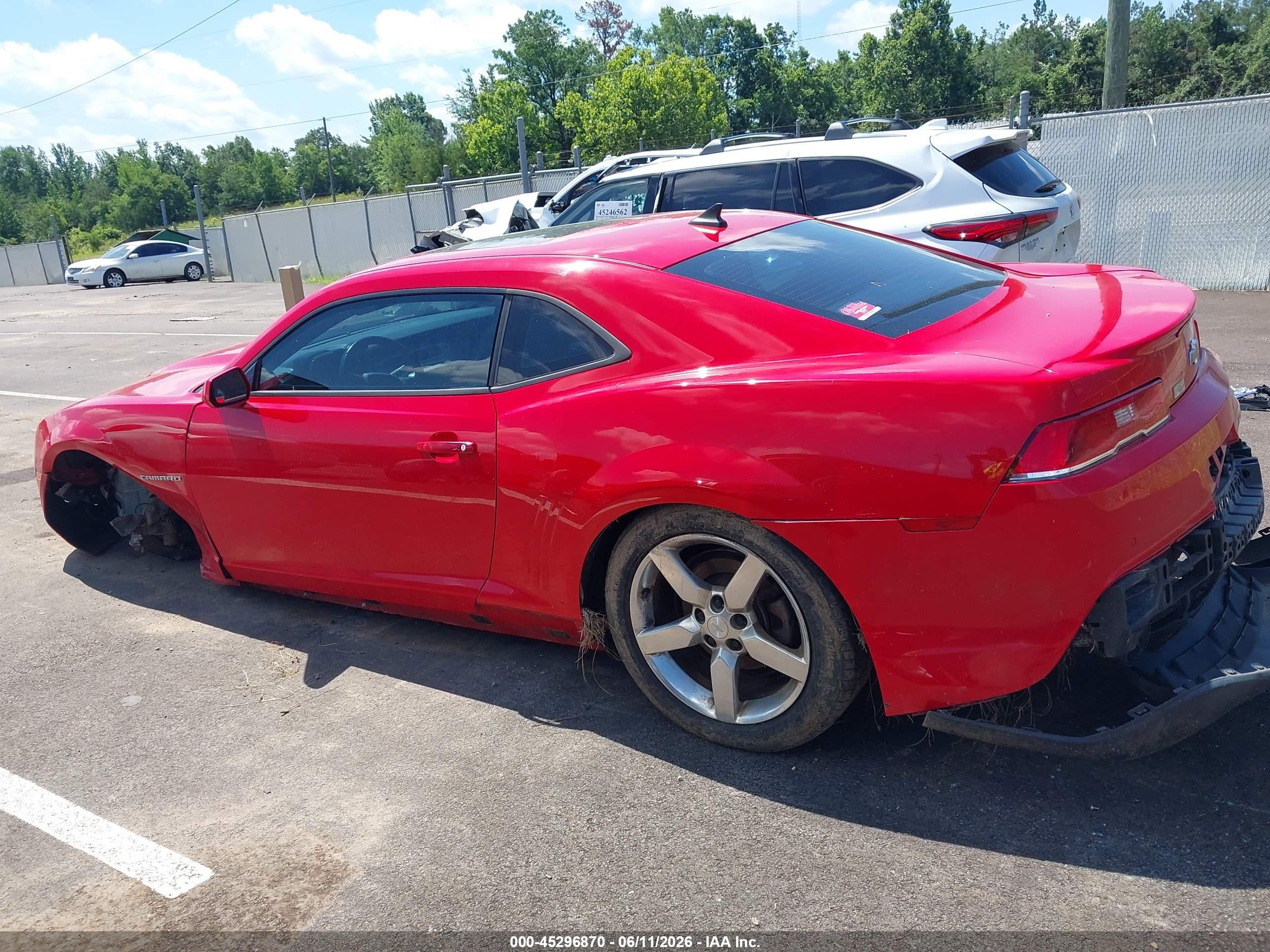 2015 Chevrolet Camaro 1lt Red vin: 2G1FD1E30F9304119