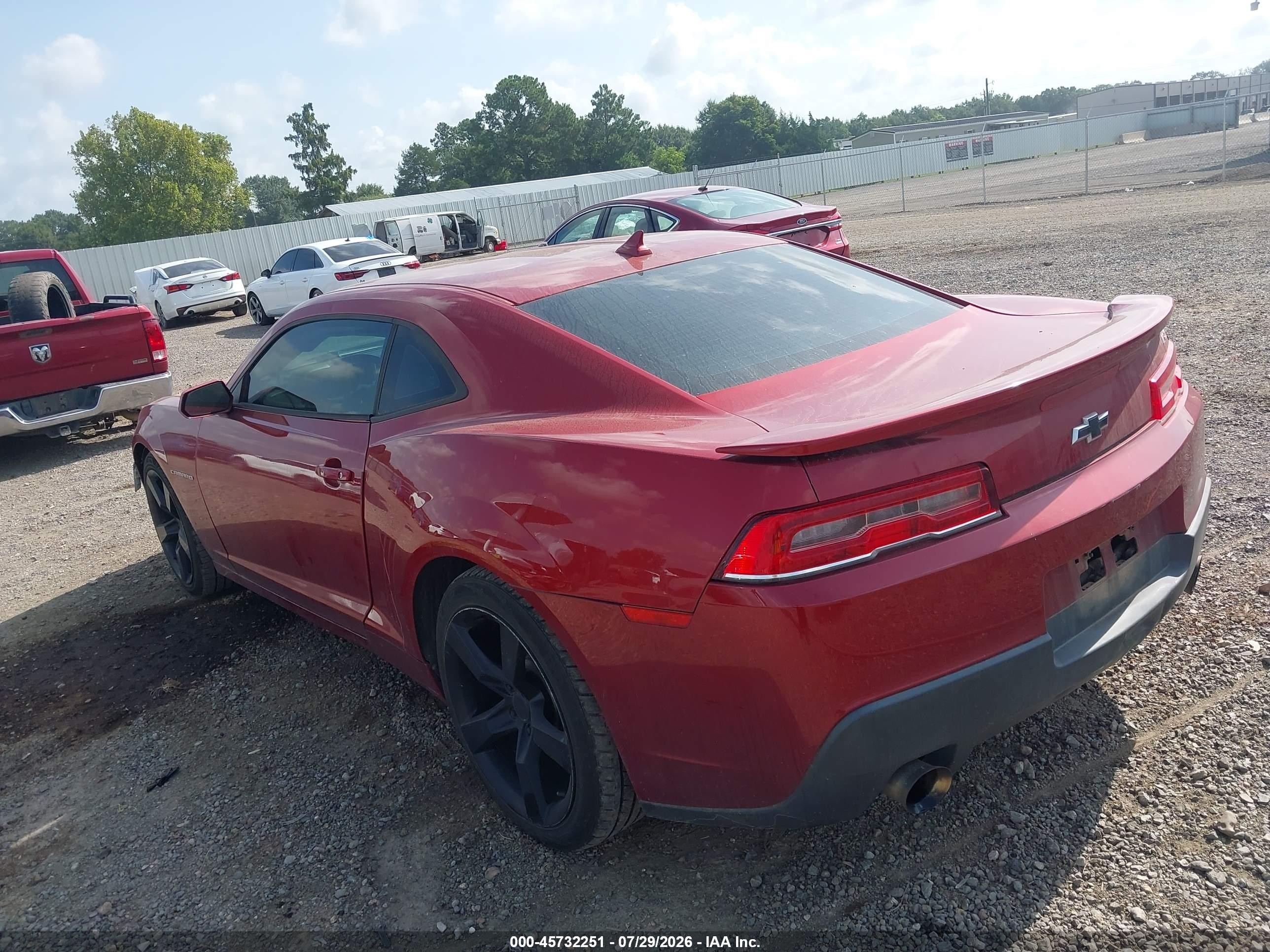 2015 Chevrolet Camaro 1lt Red vin: 2G1FD1E31F9193984