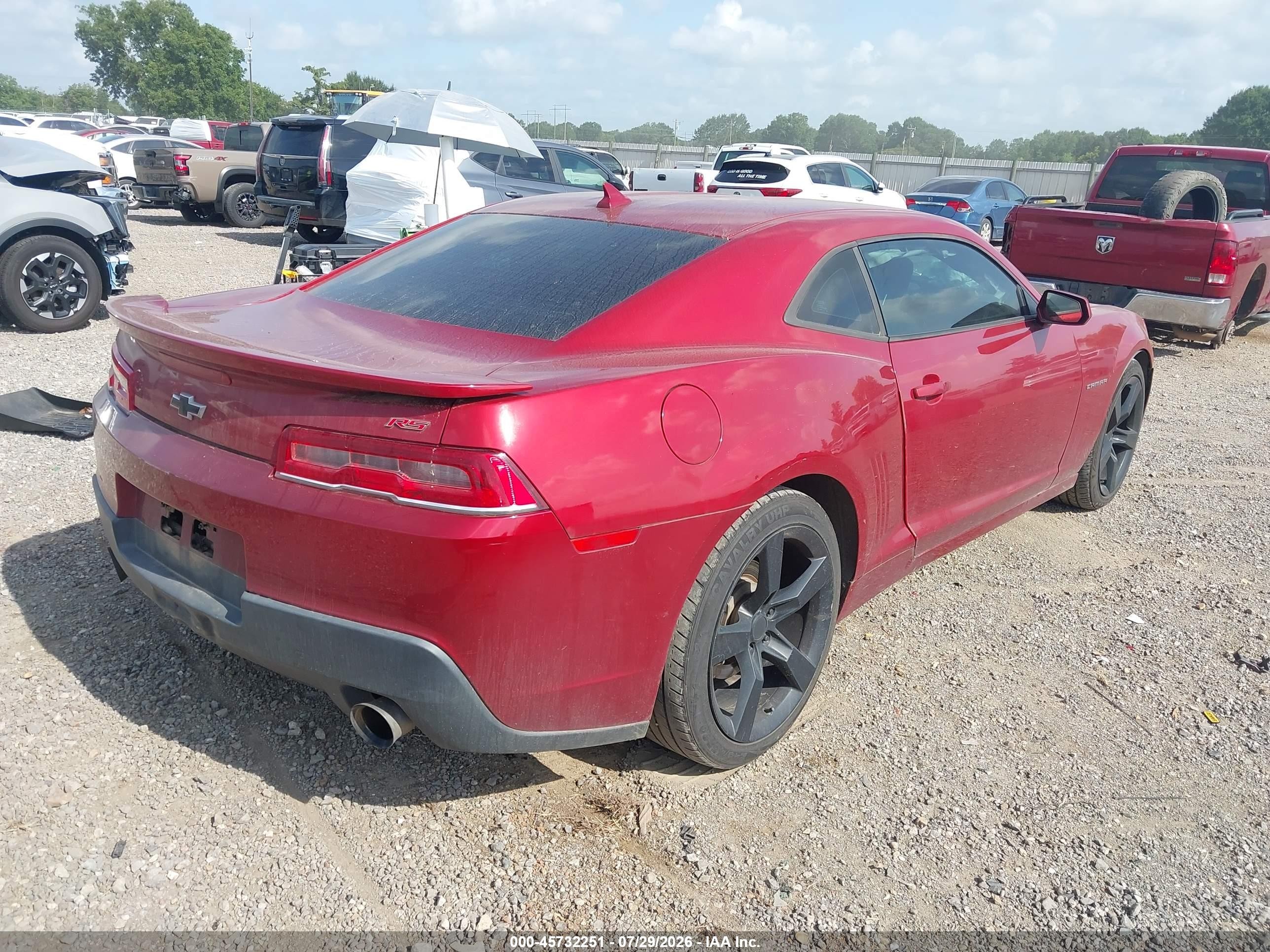 2015 Chevrolet Camaro 1lt Red vin: 2G1FD1E31F9193984