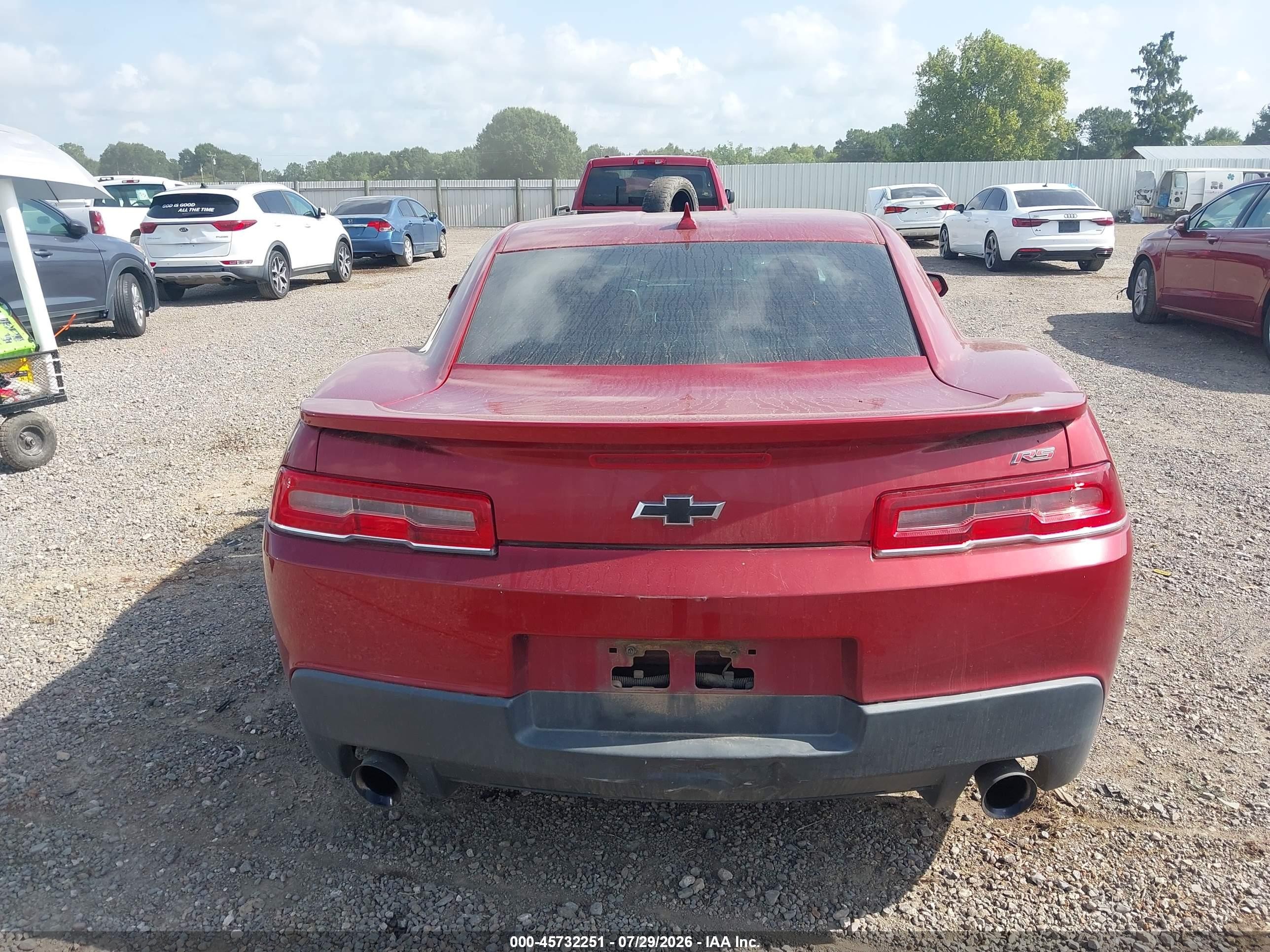 2015 Chevrolet Camaro 1lt Red vin: 2G1FD1E31F9193984