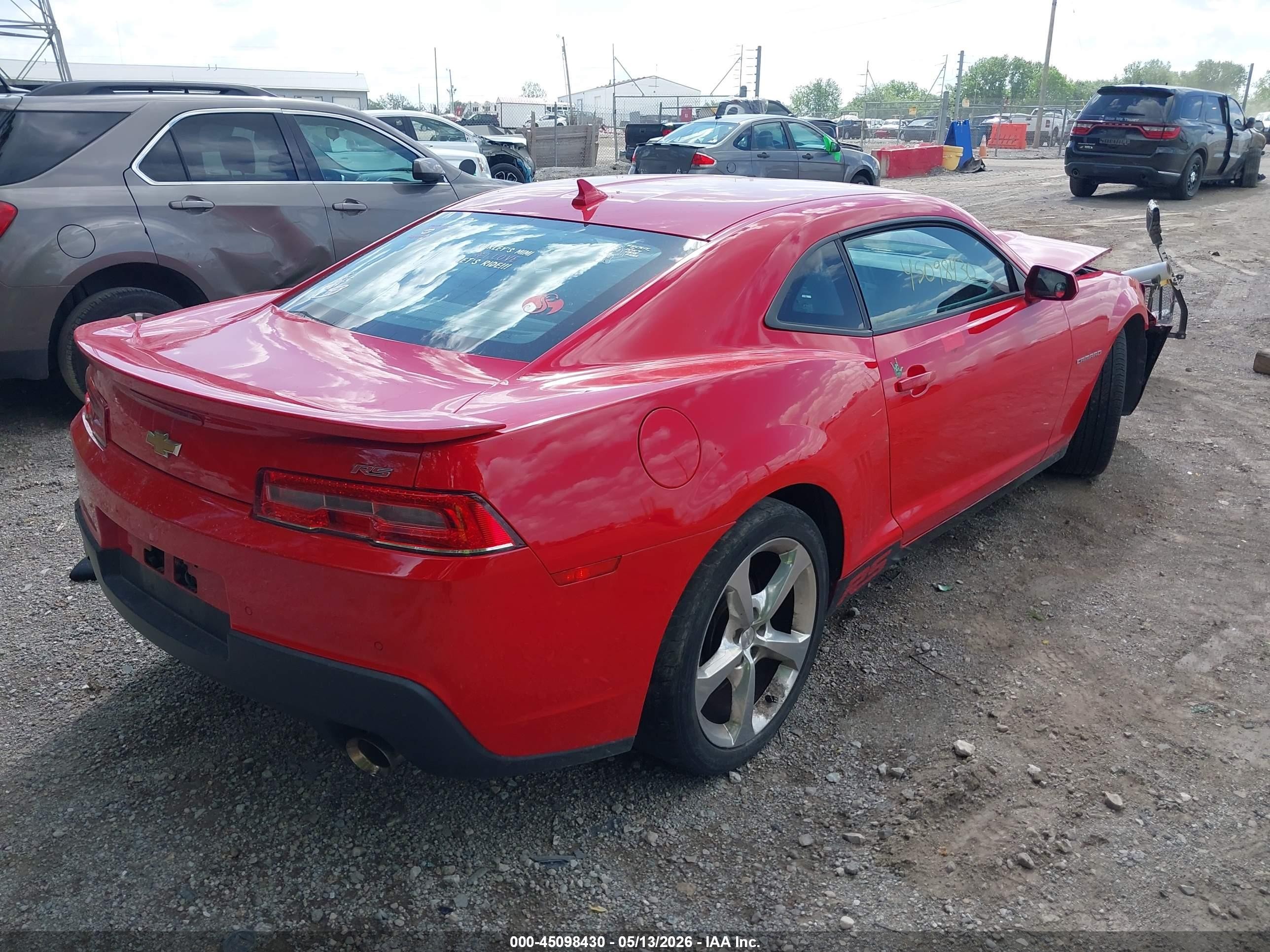 2015 Chevrolet Camaro 1lt Red vin: 2G1FD1E32F9104617