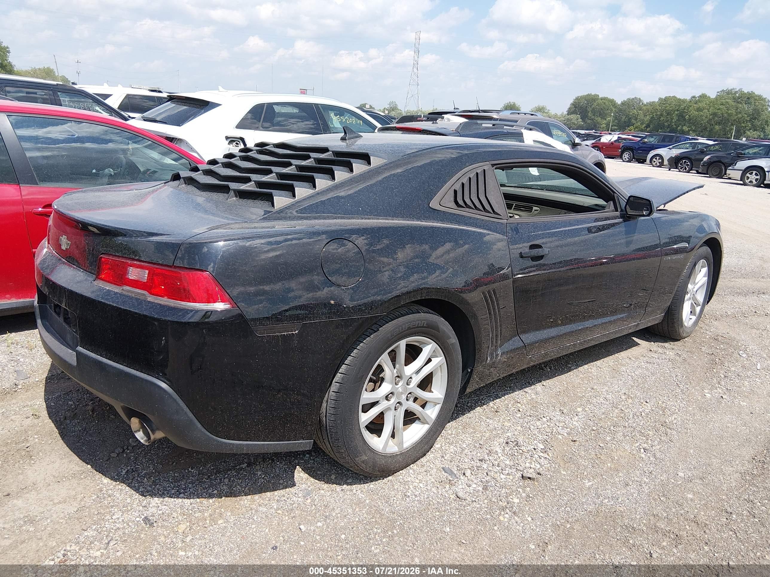 2015 Chevrolet Camaro 1lt Black vin: 2G1FD1E32F9261242