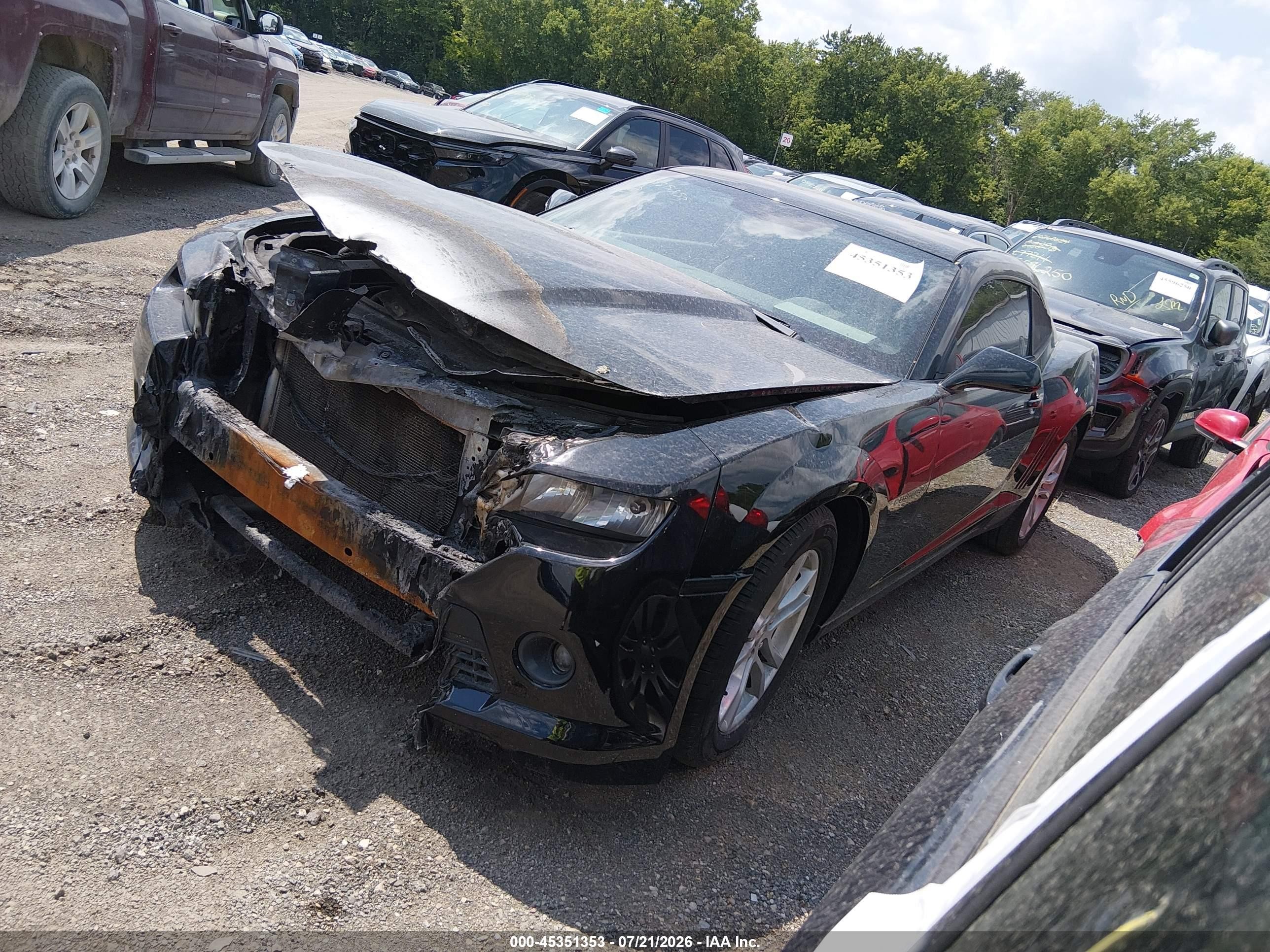 2015 Chevrolet Camaro 1lt Black vin: 2G1FD1E32F9261242