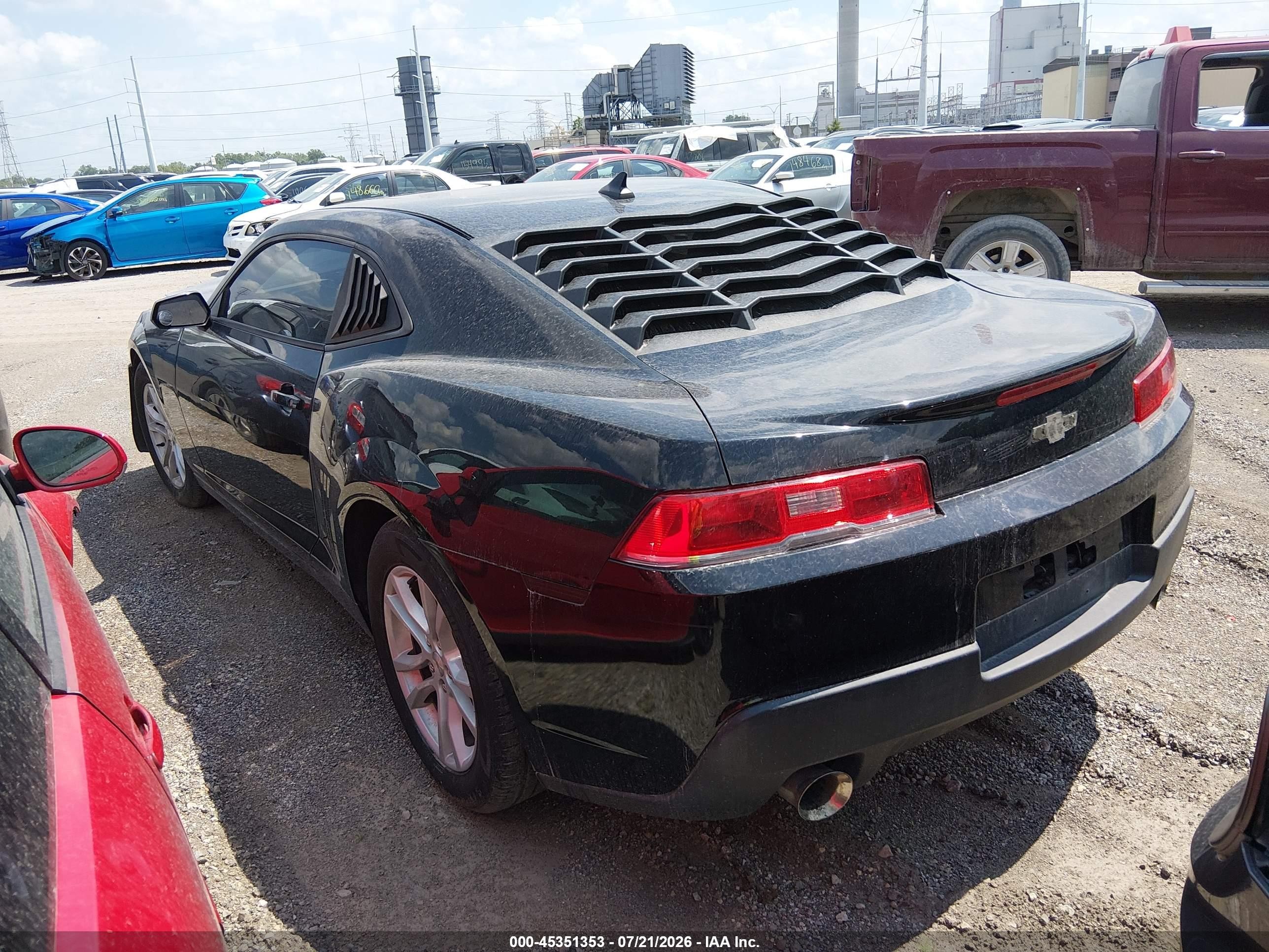 2015 Chevrolet Camaro 1lt Black vin: 2G1FD1E32F9261242