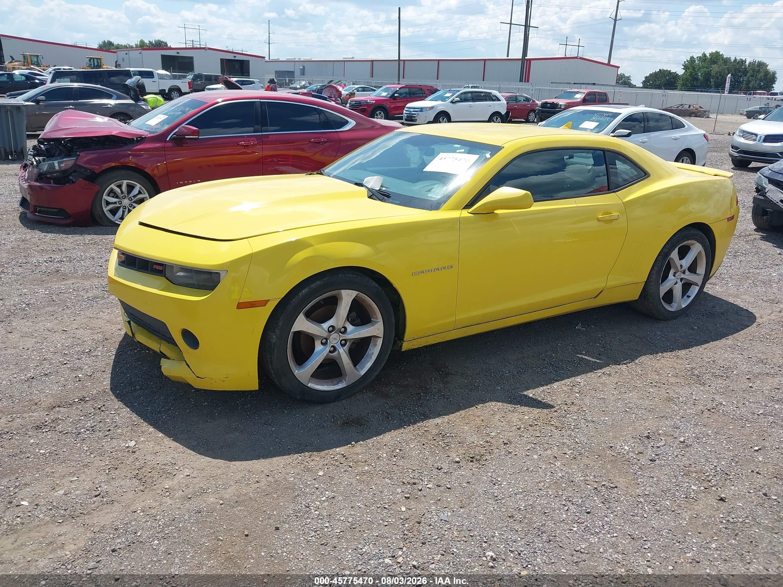 2015 Chevrolet Camaro 1lt Yellow vin: 2G1FD1E32F9312075