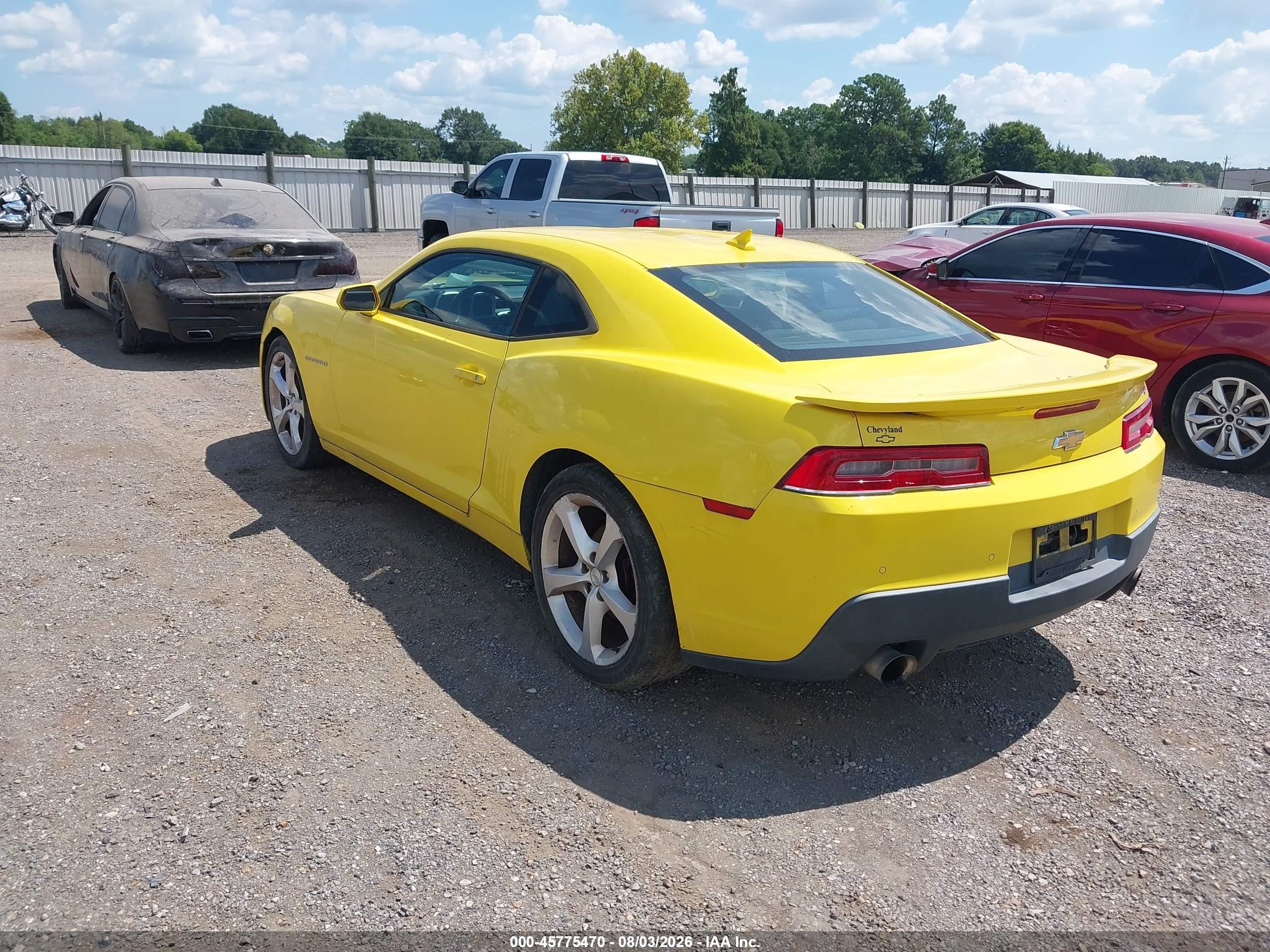 2015 Chevrolet Camaro 1lt Yellow vin: 2G1FD1E32F9312075