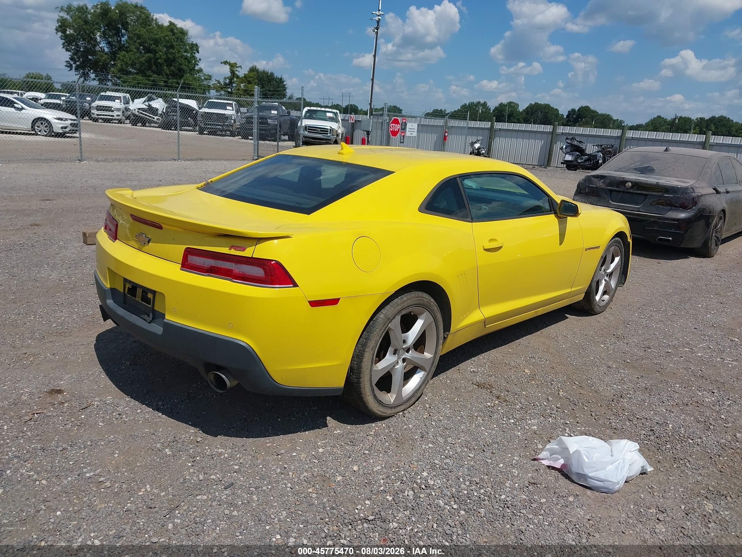 2015 Chevrolet Camaro 1lt Yellow vin: 2G1FD1E32F9312075