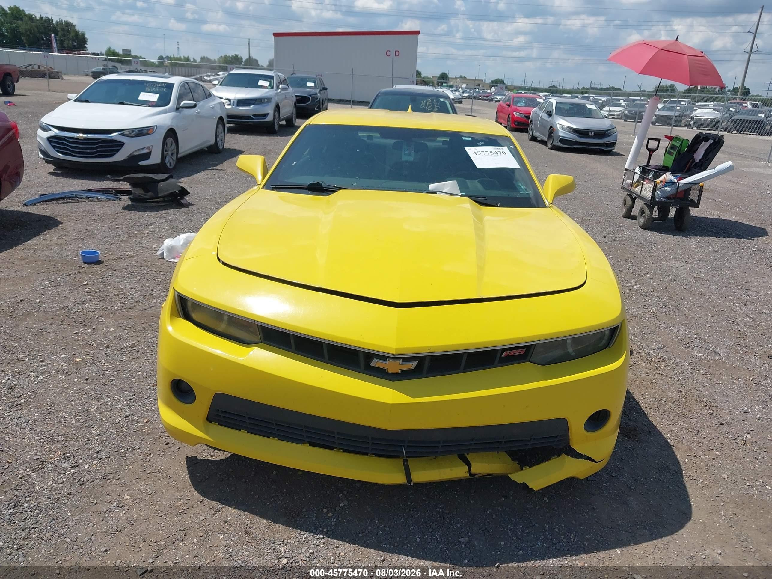 2015 Chevrolet Camaro 1lt Yellow vin: 2G1FD1E32F9312075