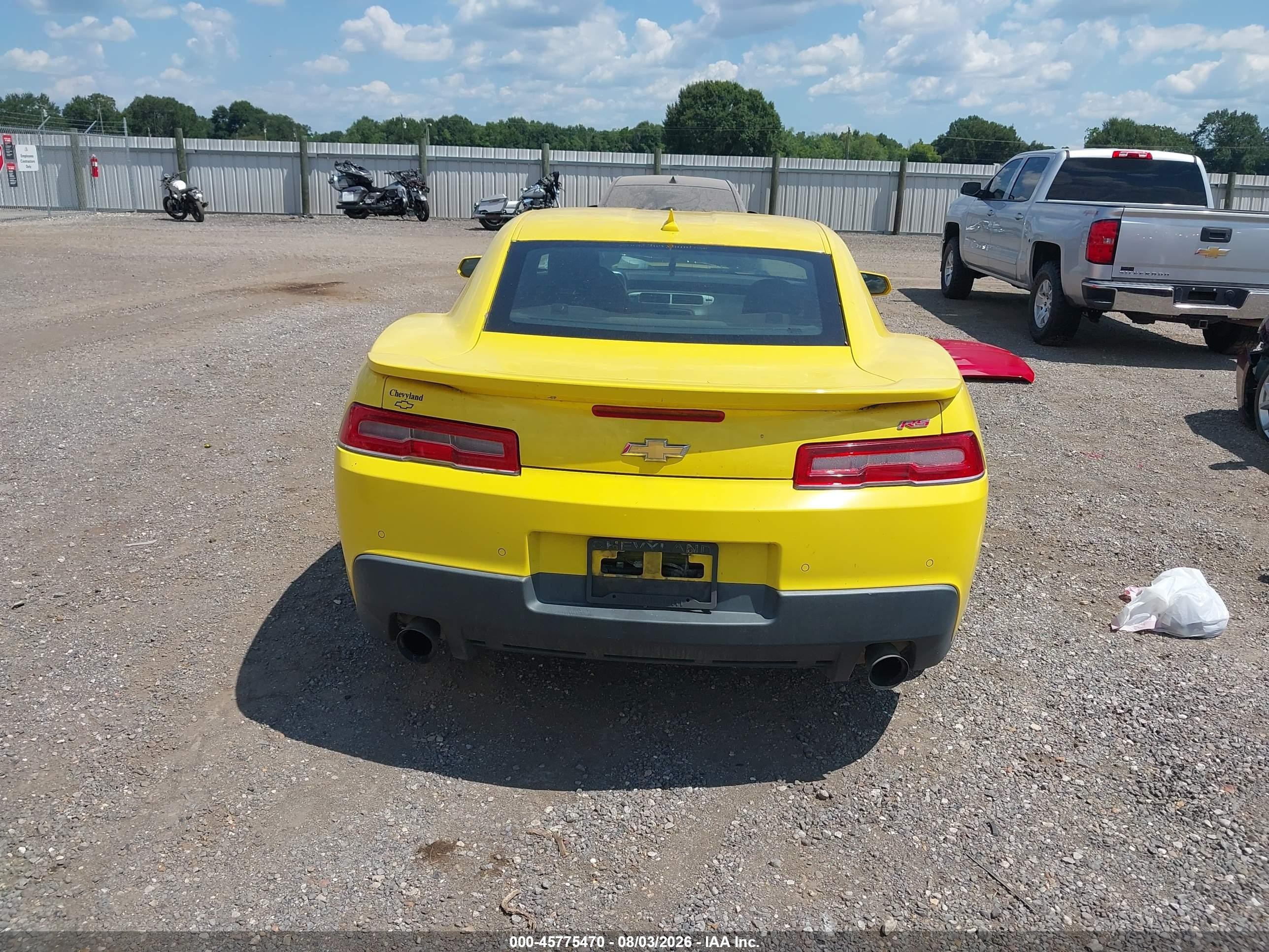 2015 Chevrolet Camaro 1lt Yellow vin: 2G1FD1E32F9312075