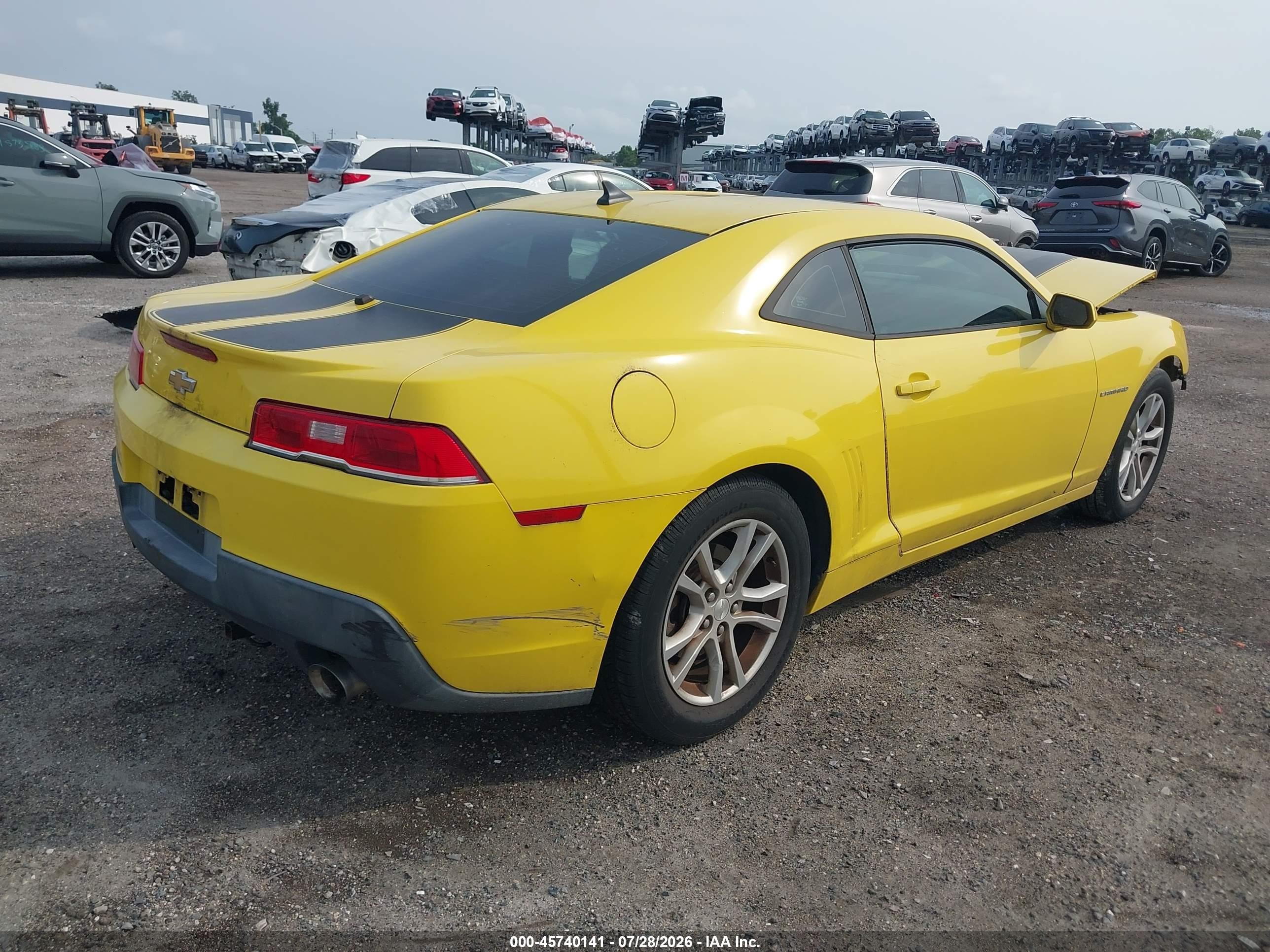 2015 Chevrolet Camaro 1lt Yellow vin: 2G1FD1E33F9118493