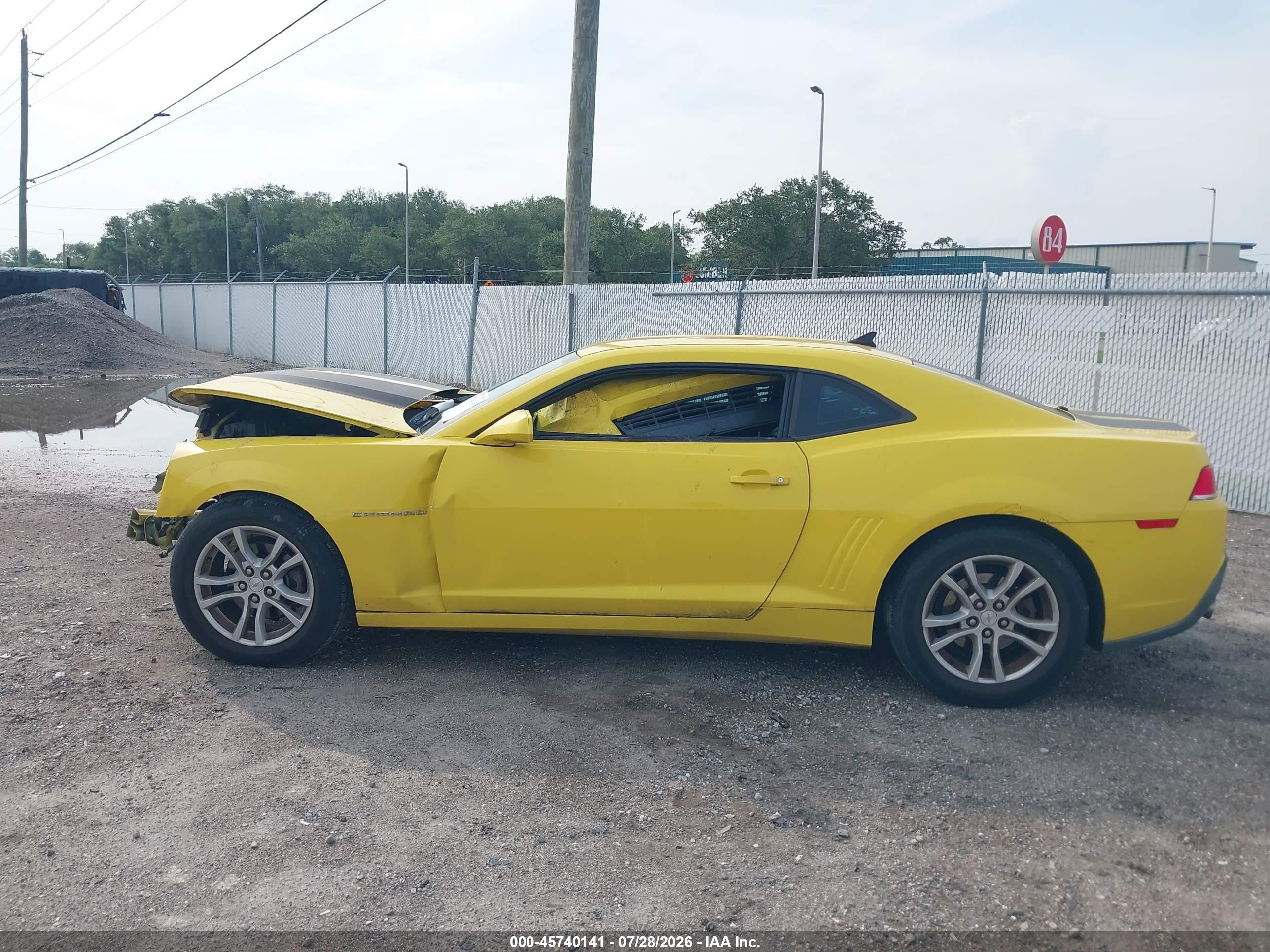 2015 Chevrolet Camaro 1lt Yellow vin: 2G1FD1E33F9118493