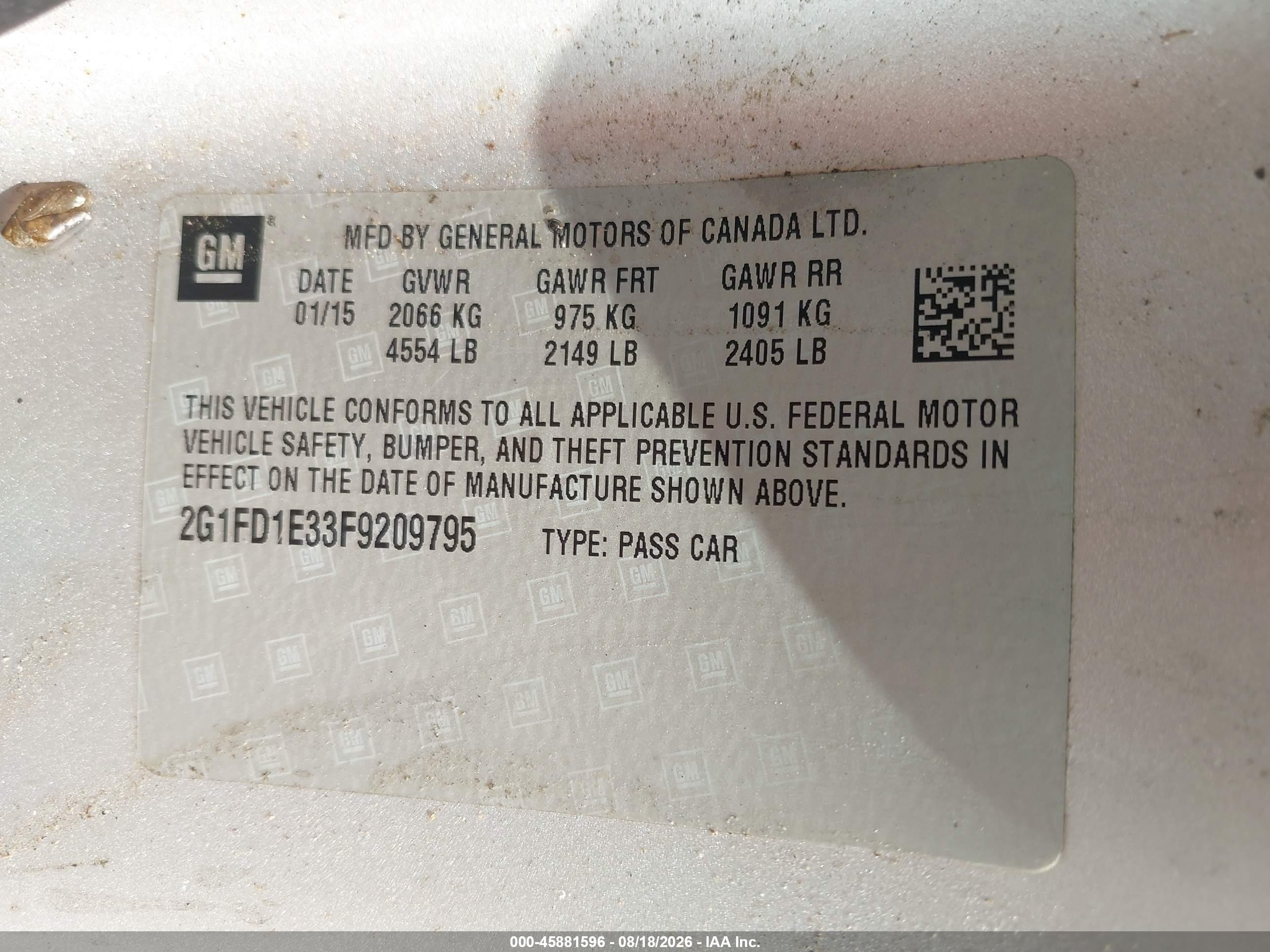 2015 Chevrolet Camaro 1lt Silver vin: 2G1FD1E33F9209795