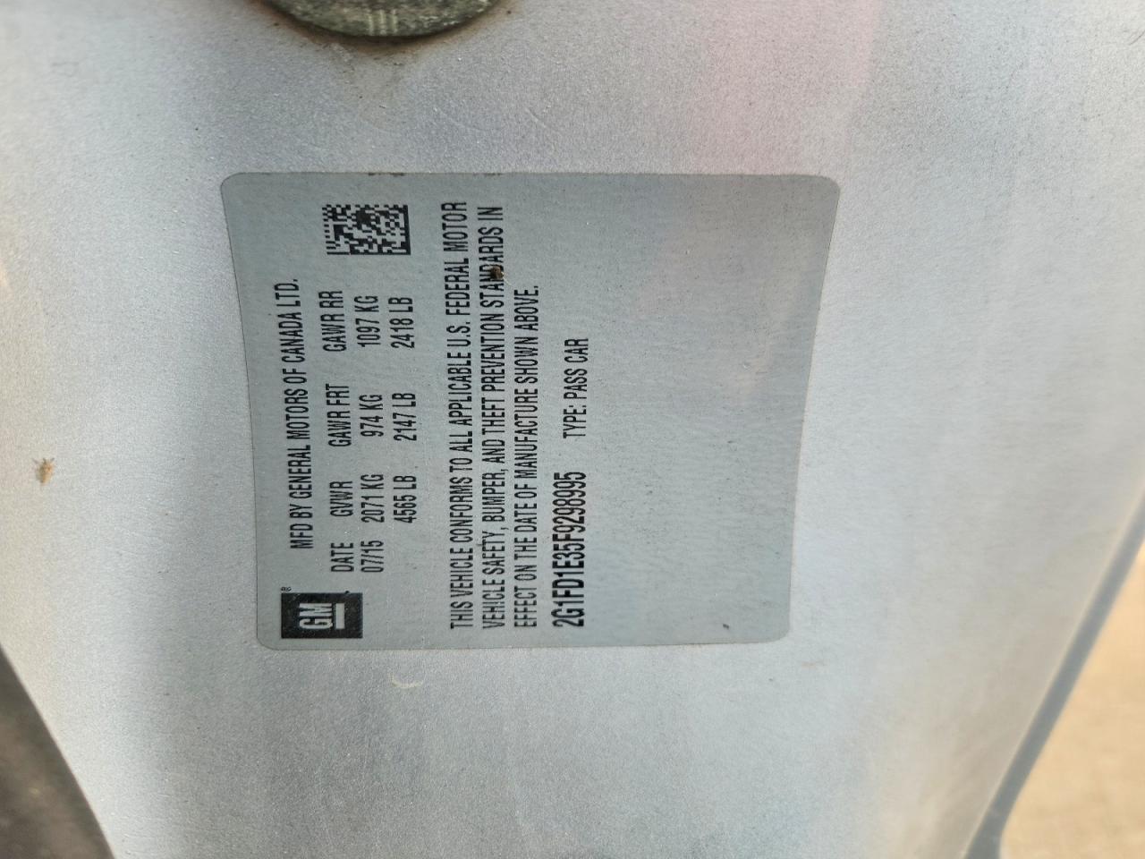 2015 Chevrolet Camaro Silver vin: 2G1FD1E35F9298995