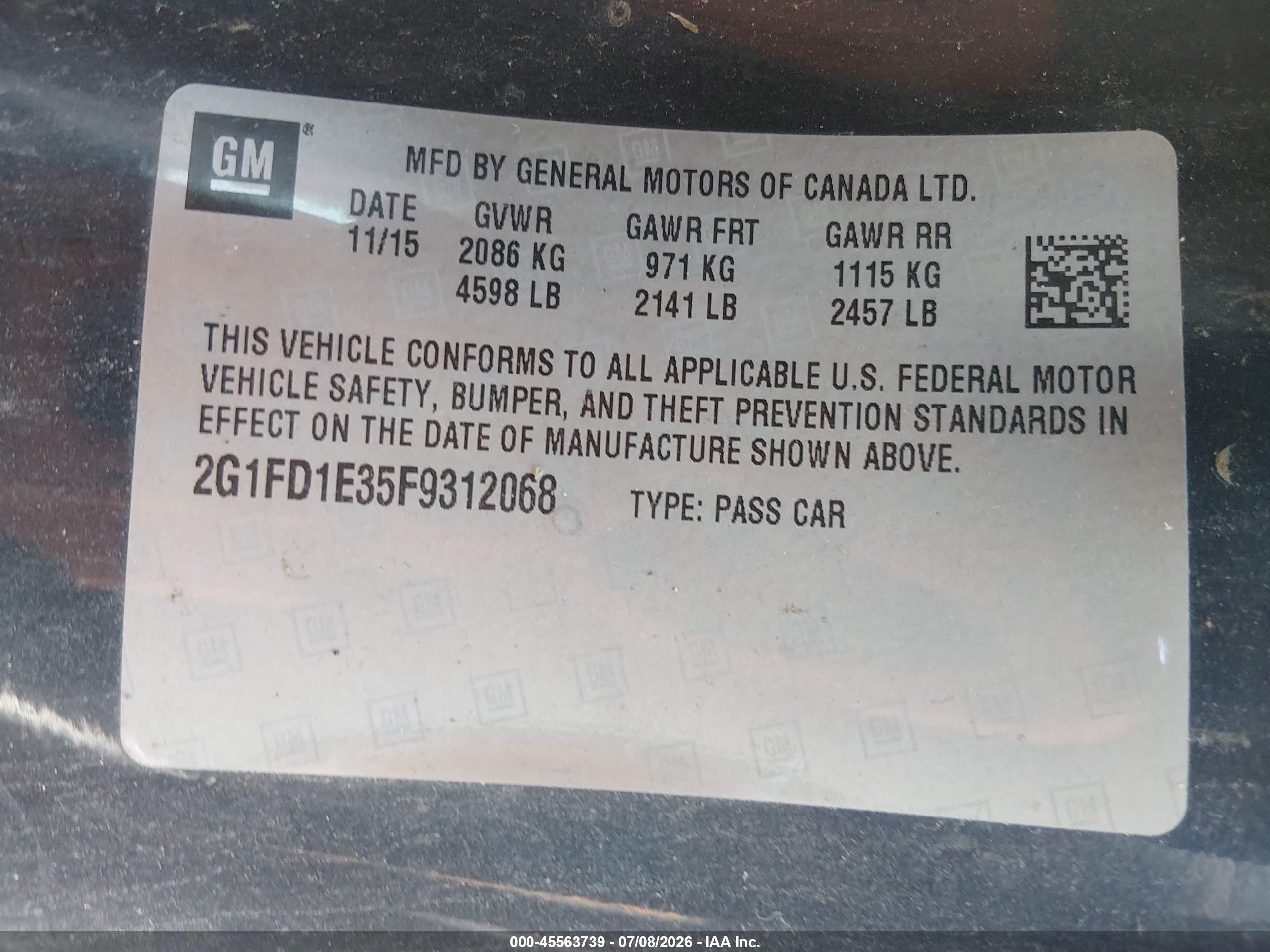 2015 Chevrolet Camaro 1lt Dark Blue vin: 2G1FD1E35F9312068