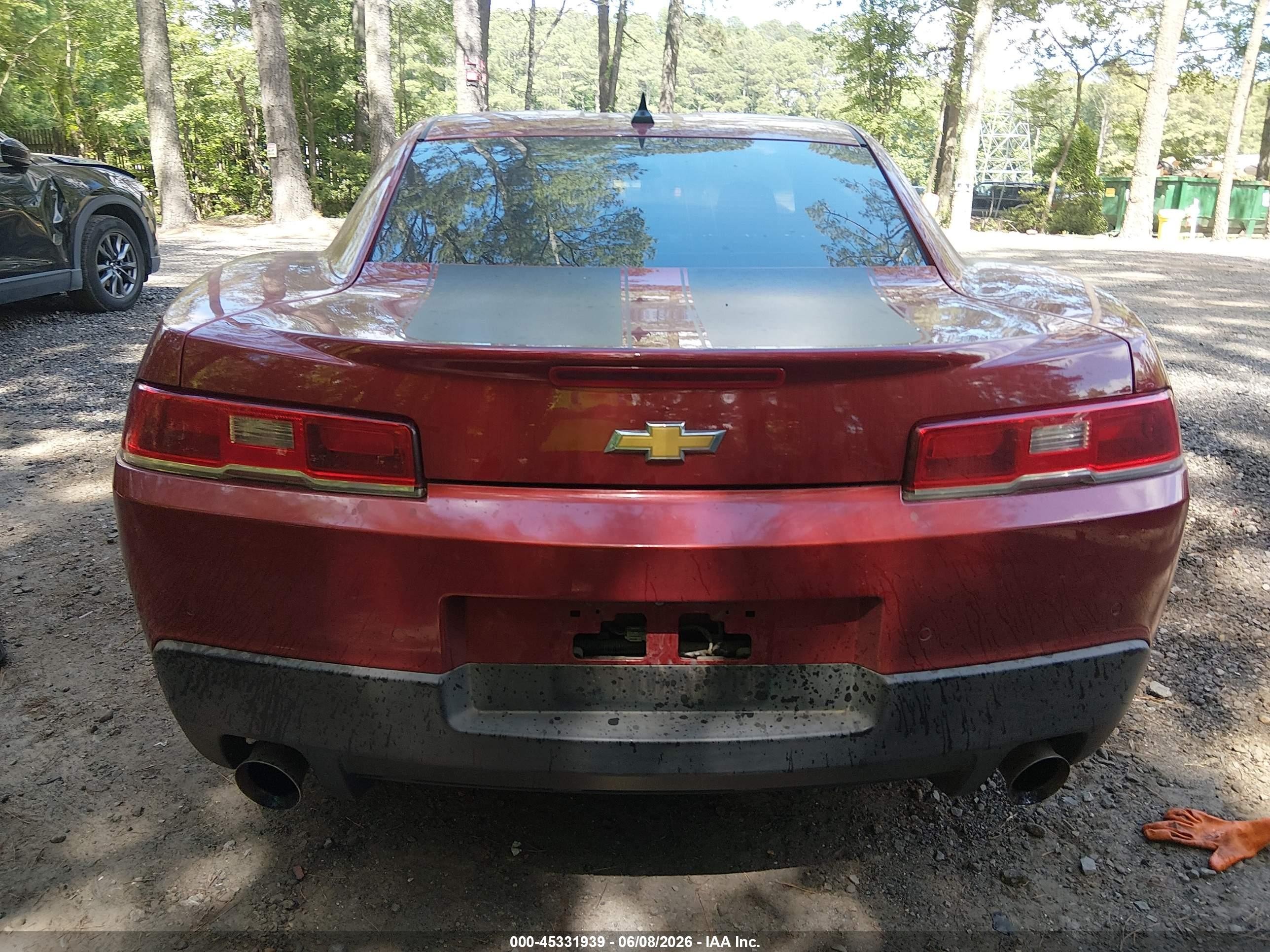 2015 Chevrolet Camaro 1lt Red vin: 2G1FD1E36F9187064