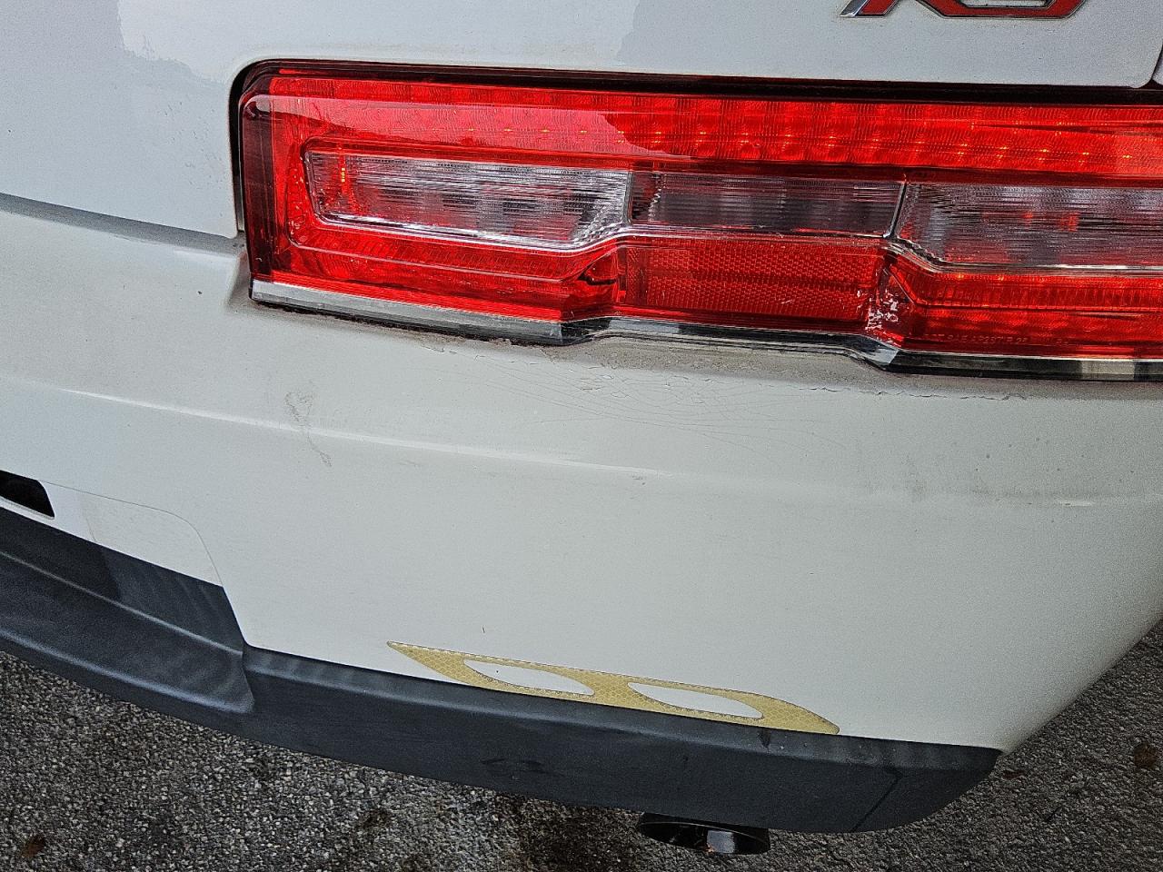 2015 Chevrolet Camaro Lt White vin: 2G1FD1E36F9193981 Damage: Rear Bumper, Heavy Scratch, > 12 Inches