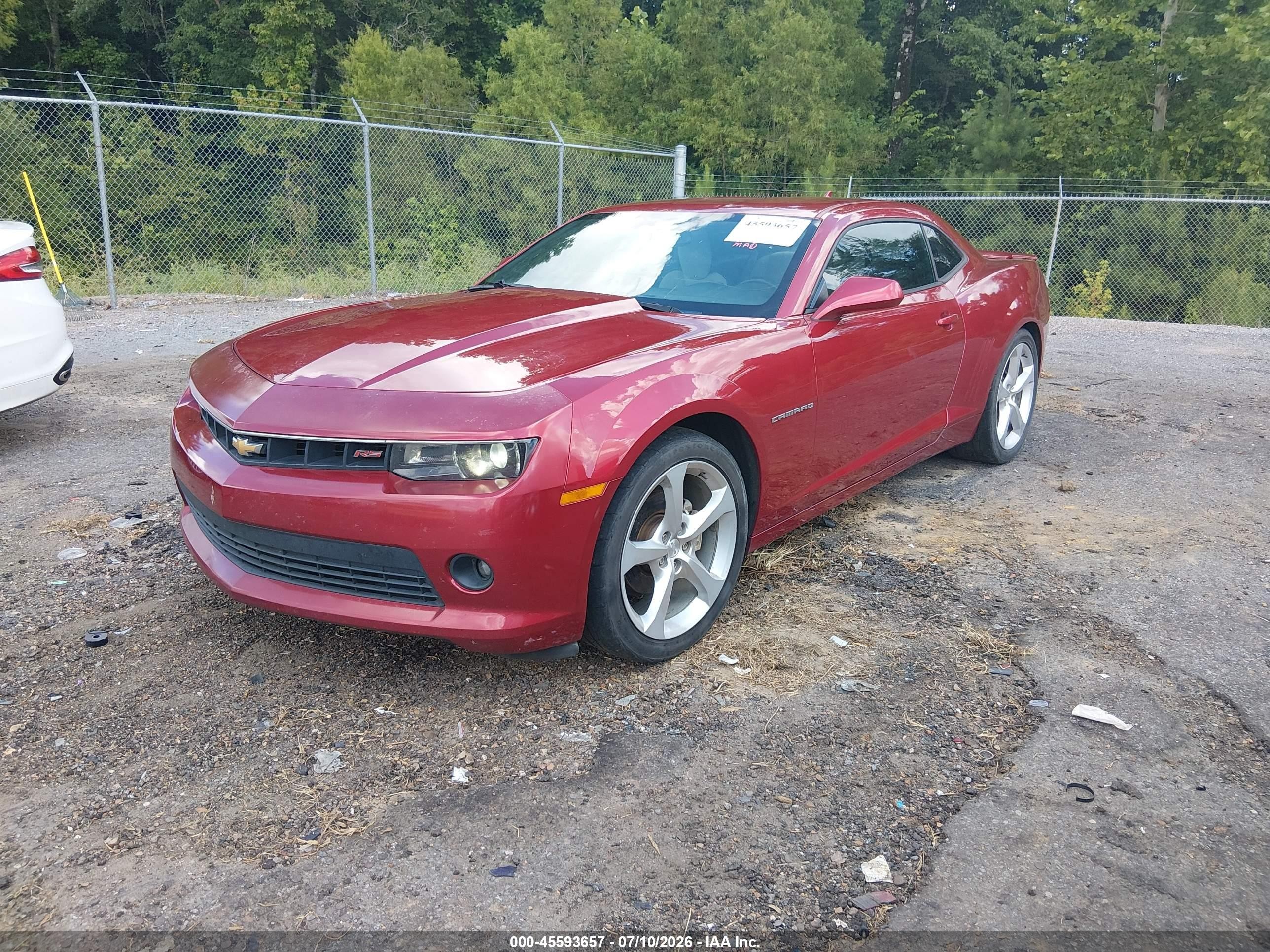 2015 Chevrolet Camaro 1lt Red vin: 2G1FD1E36F9222136