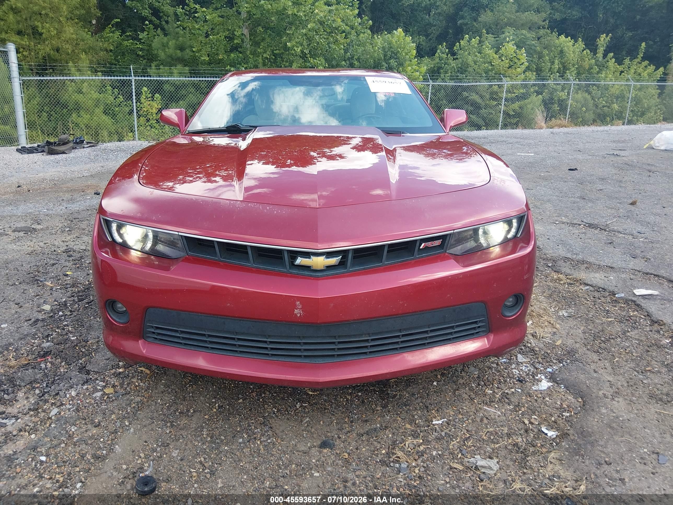 2015 Chevrolet Camaro 1lt Red vin: 2G1FD1E36F9222136