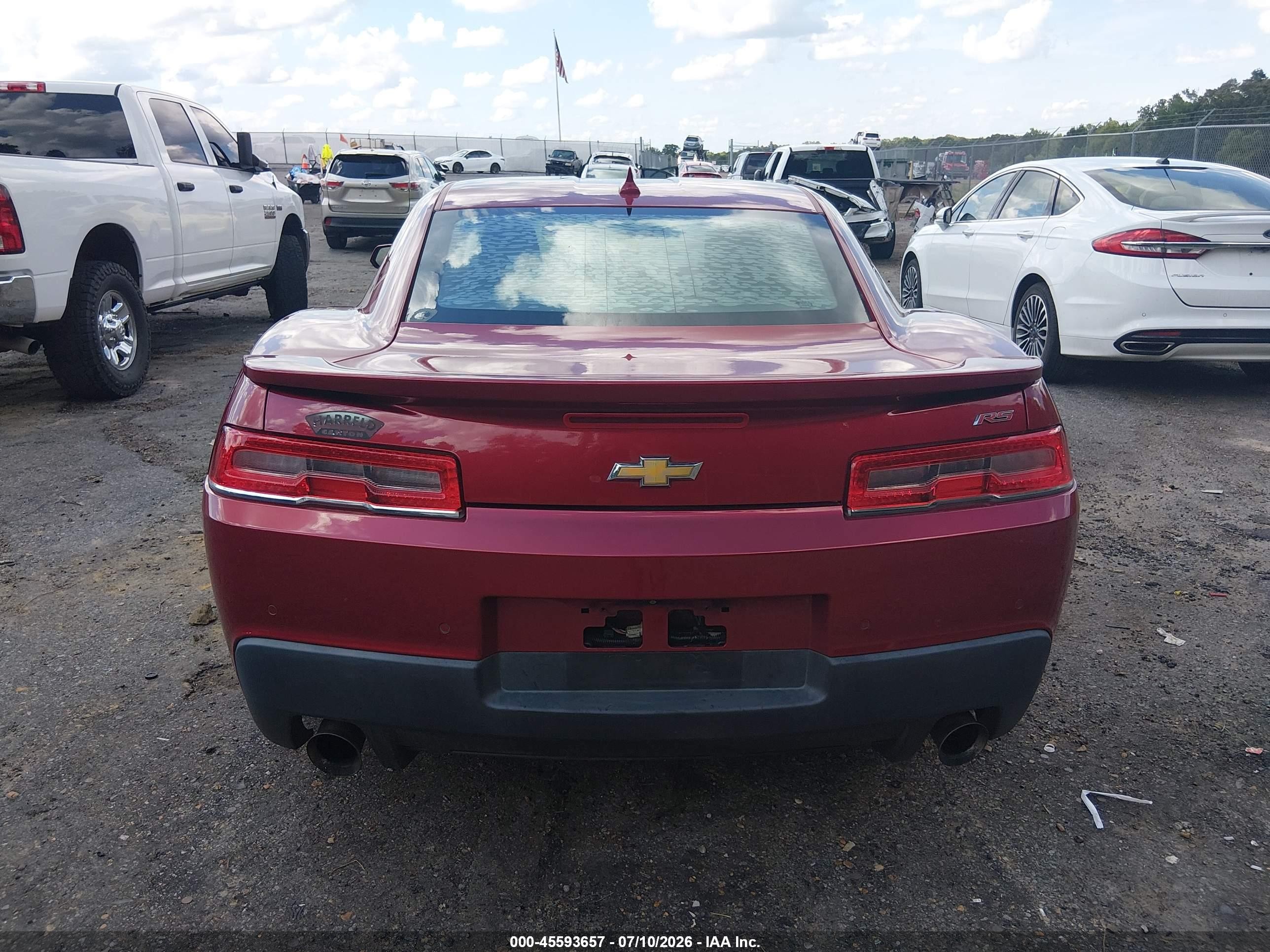 2015 Chevrolet Camaro 1lt Red vin: 2G1FD1E36F9222136
