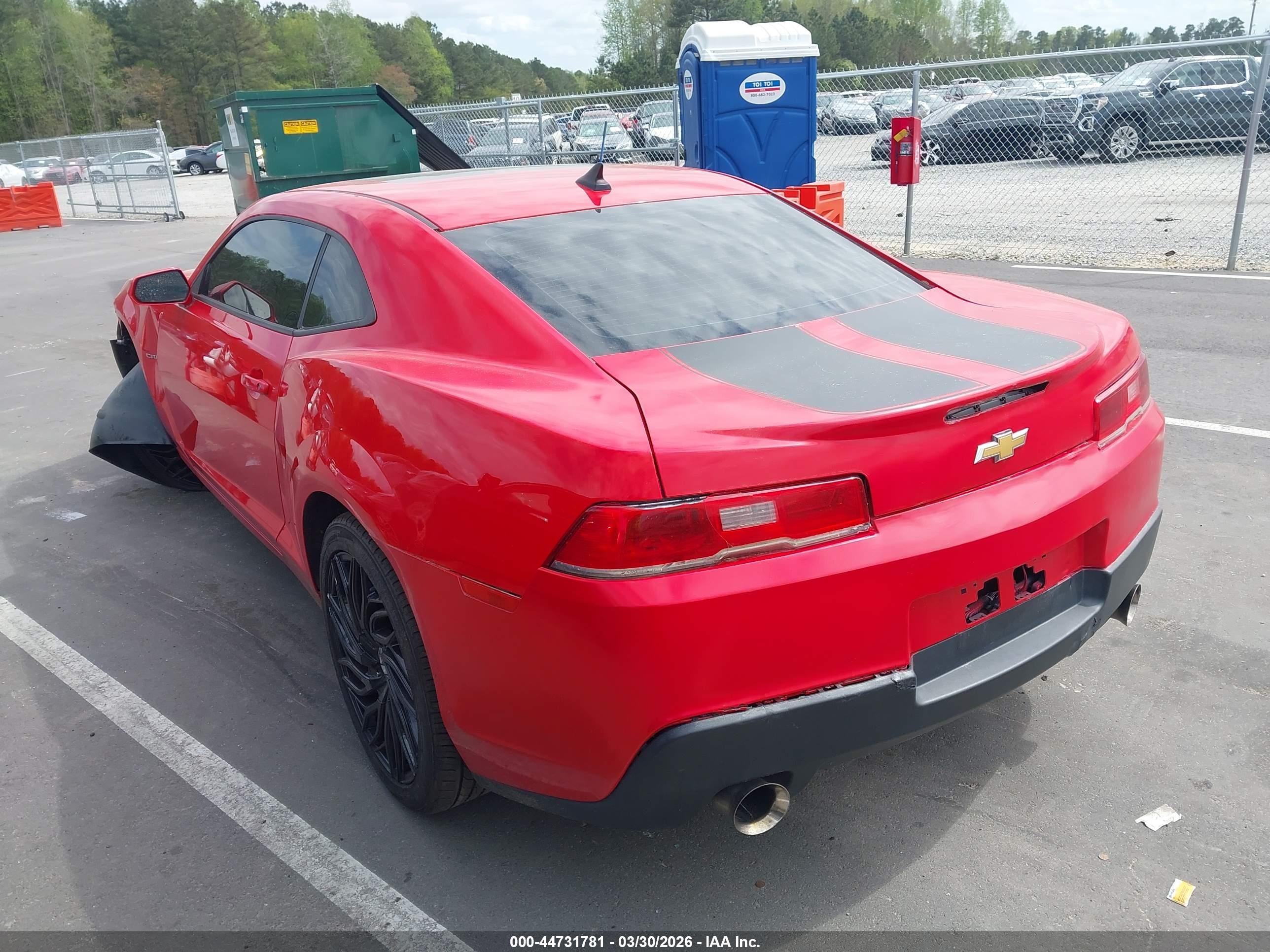 2015 Chevrolet Camaro 1lt Red vin: 2G1FD1E36F9306294