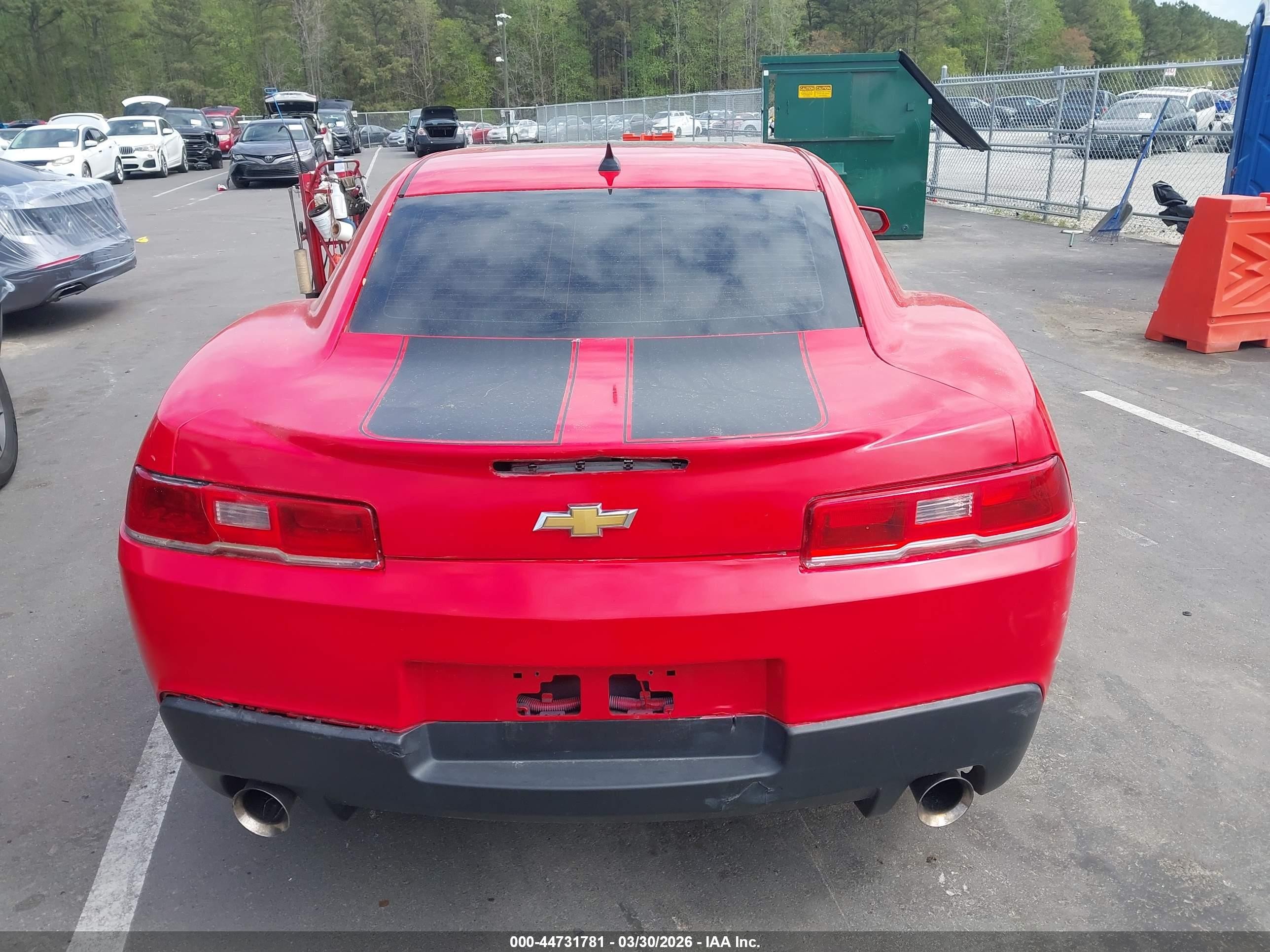 2015 Chevrolet Camaro 1lt Red vin: 2G1FD1E36F9306294
