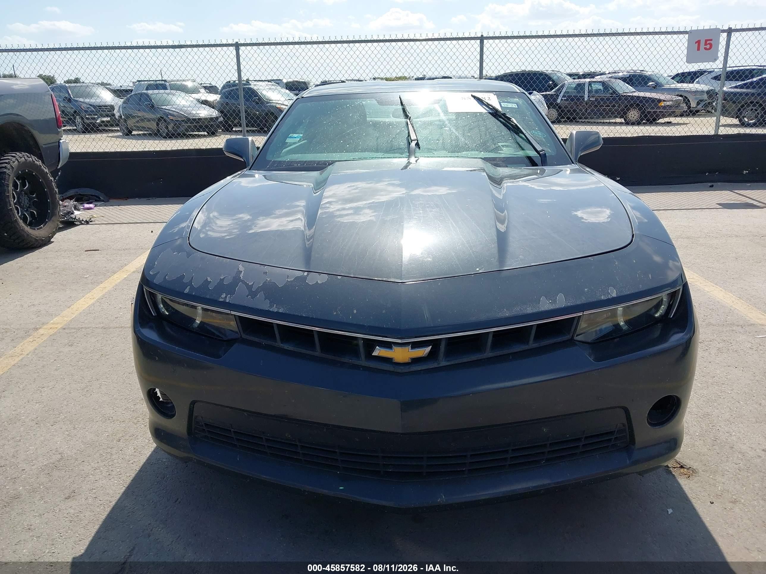 2015 Chevrolet Camaro 1lt Gray vin: 2G1FD1E36F9311995