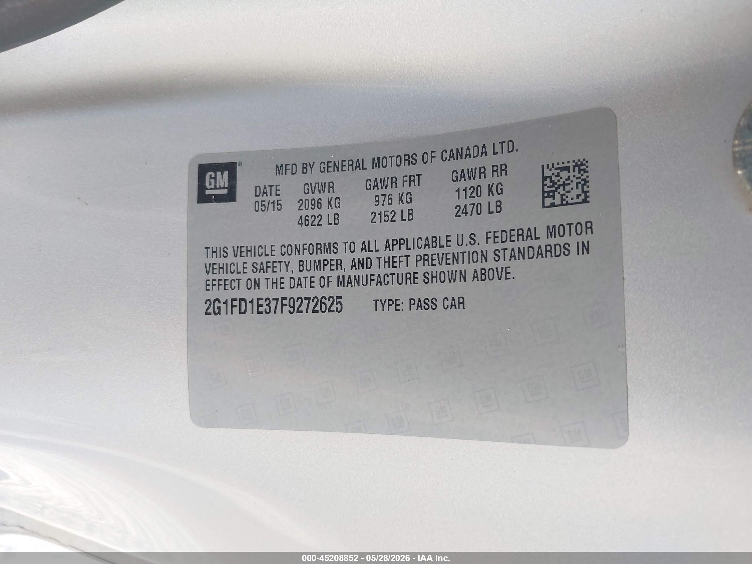 2015 Chevrolet Camaro 1lt Silver vin: 2G1FD1E37F9272625