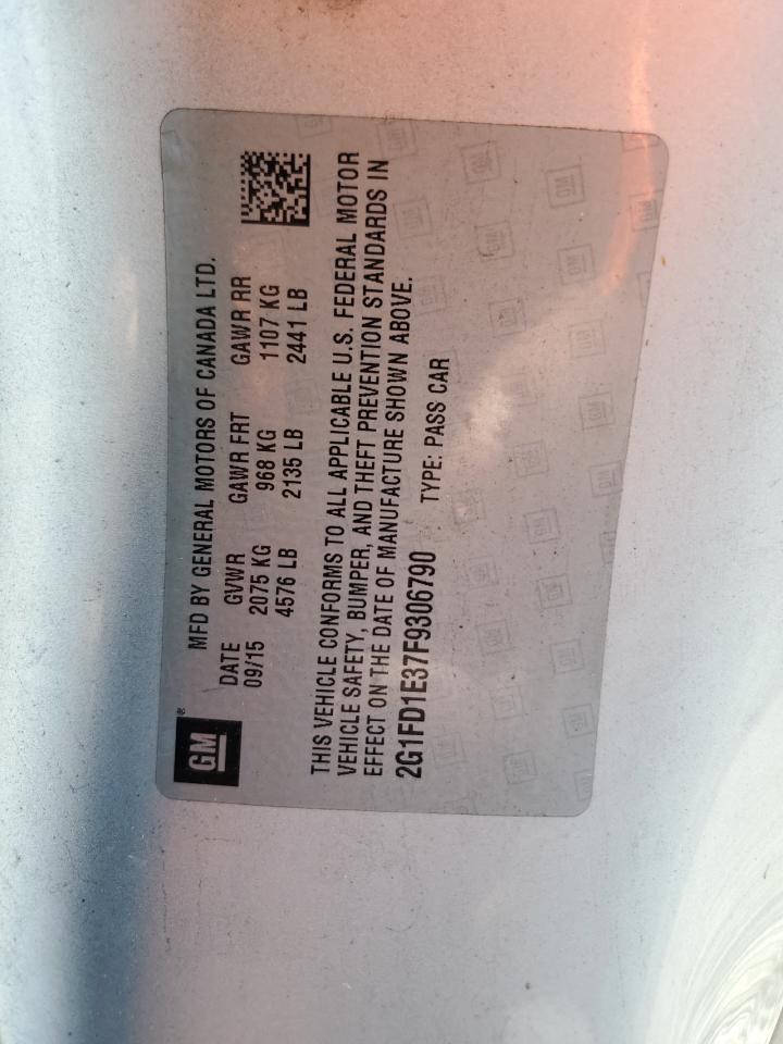 2015 Chevrolet Camaro Lt Silver vin: 2G1FD1E37F9306790