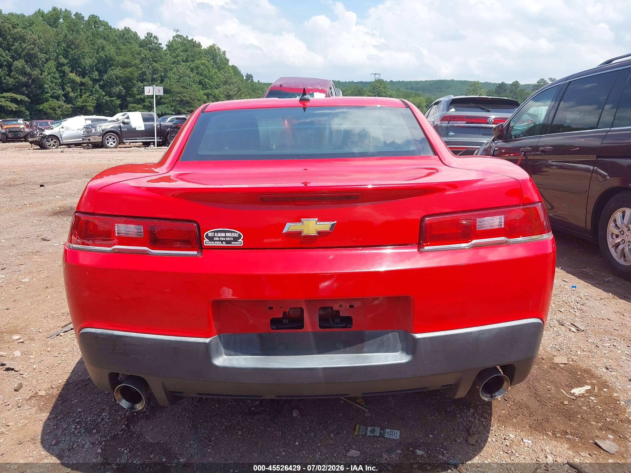 2015 Chevrolet Camaro 1lt Красный vin: 2G1FD1E38F9168533