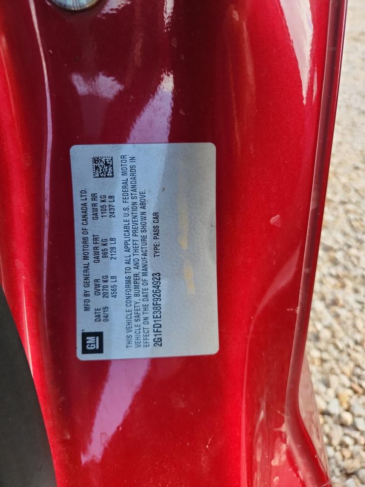 2015 Chevrolet Camaro Lt Red vin: 2G1FD1E38F9264923
