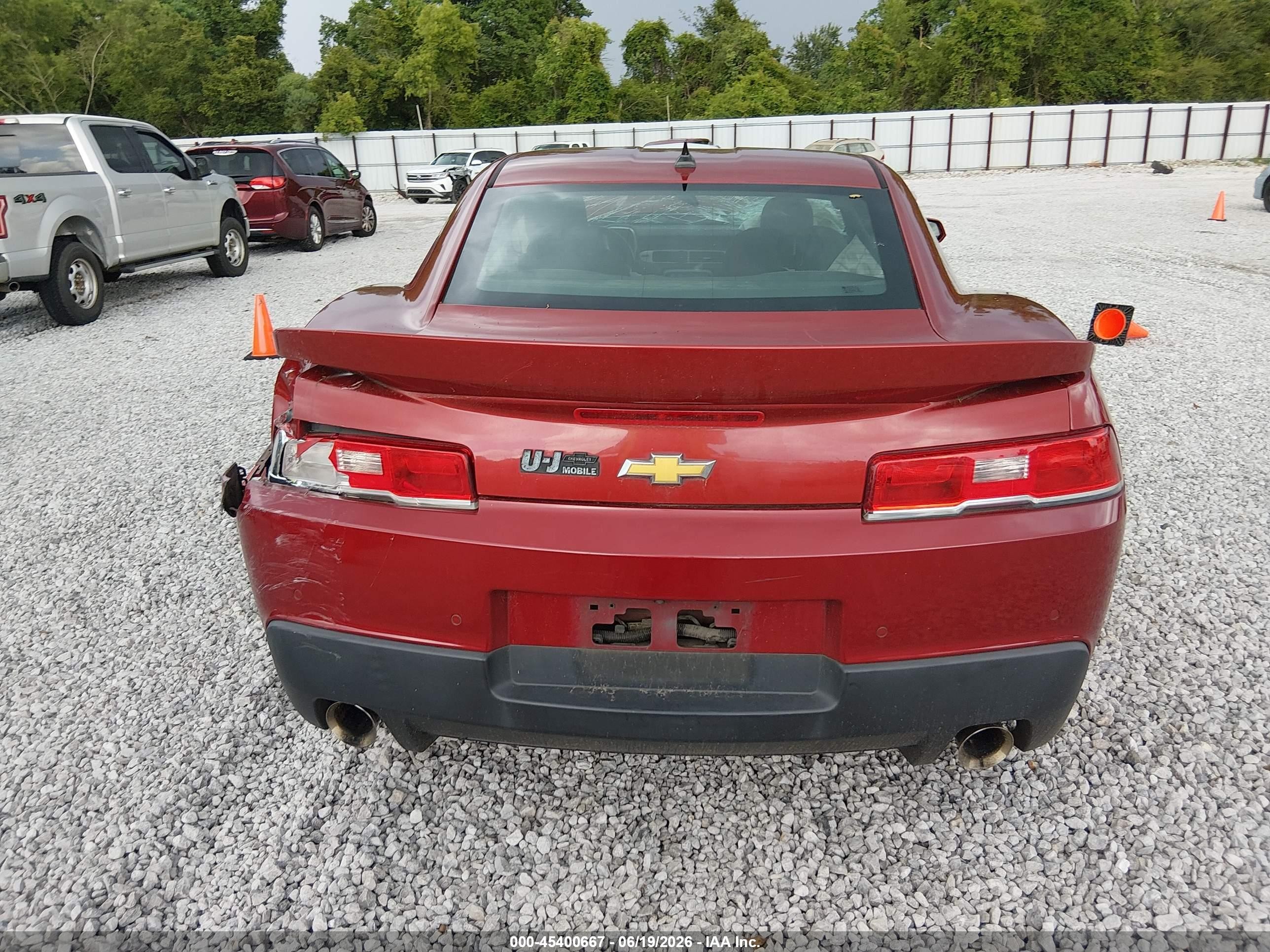 2015 Chevrolet Camaro 1lt Red vin: 2G1FD1E39F9196969