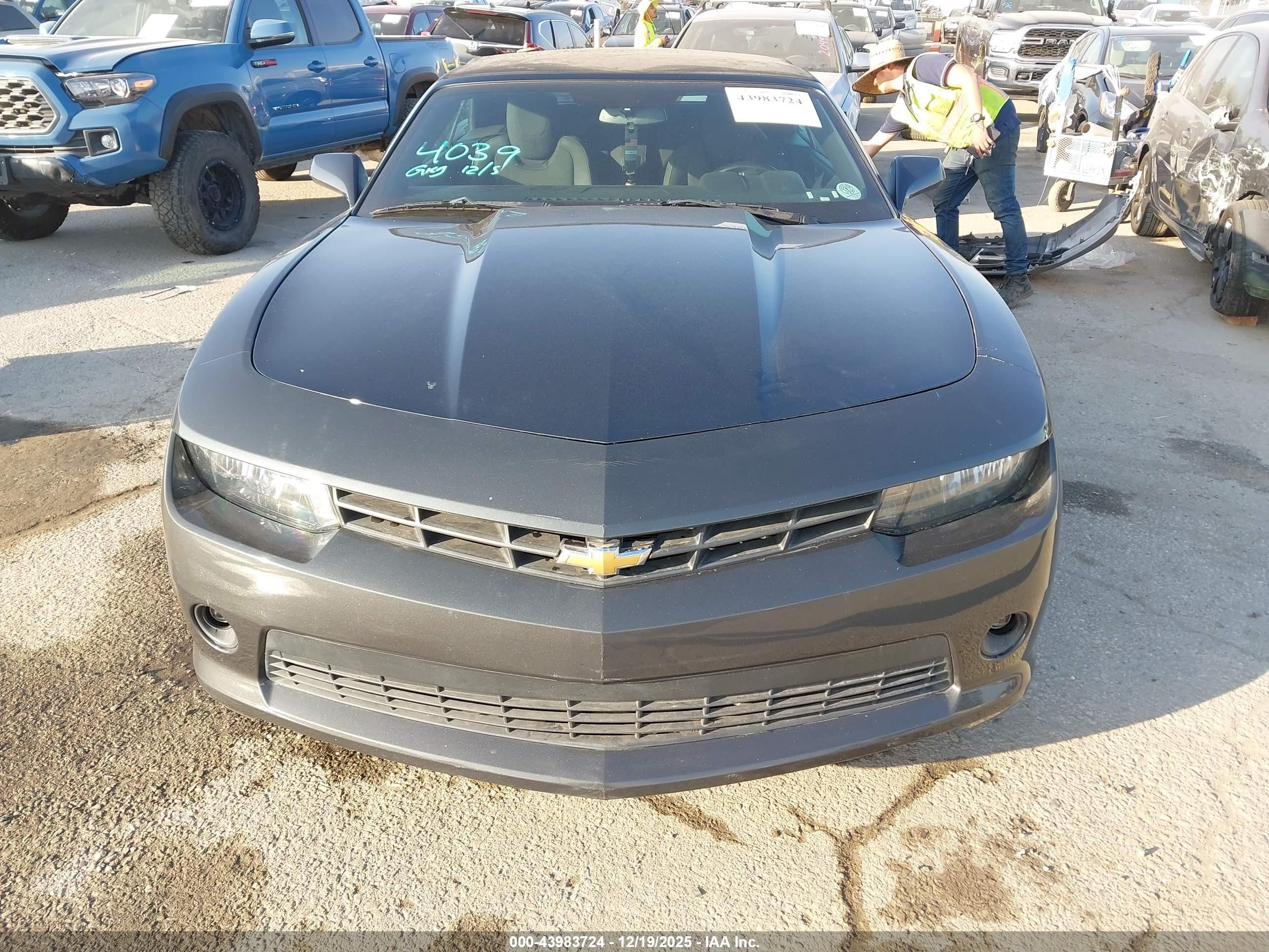 2015 Chevrolet Camaro 1lt Gray vin: 2G1FD3D30F9132221
