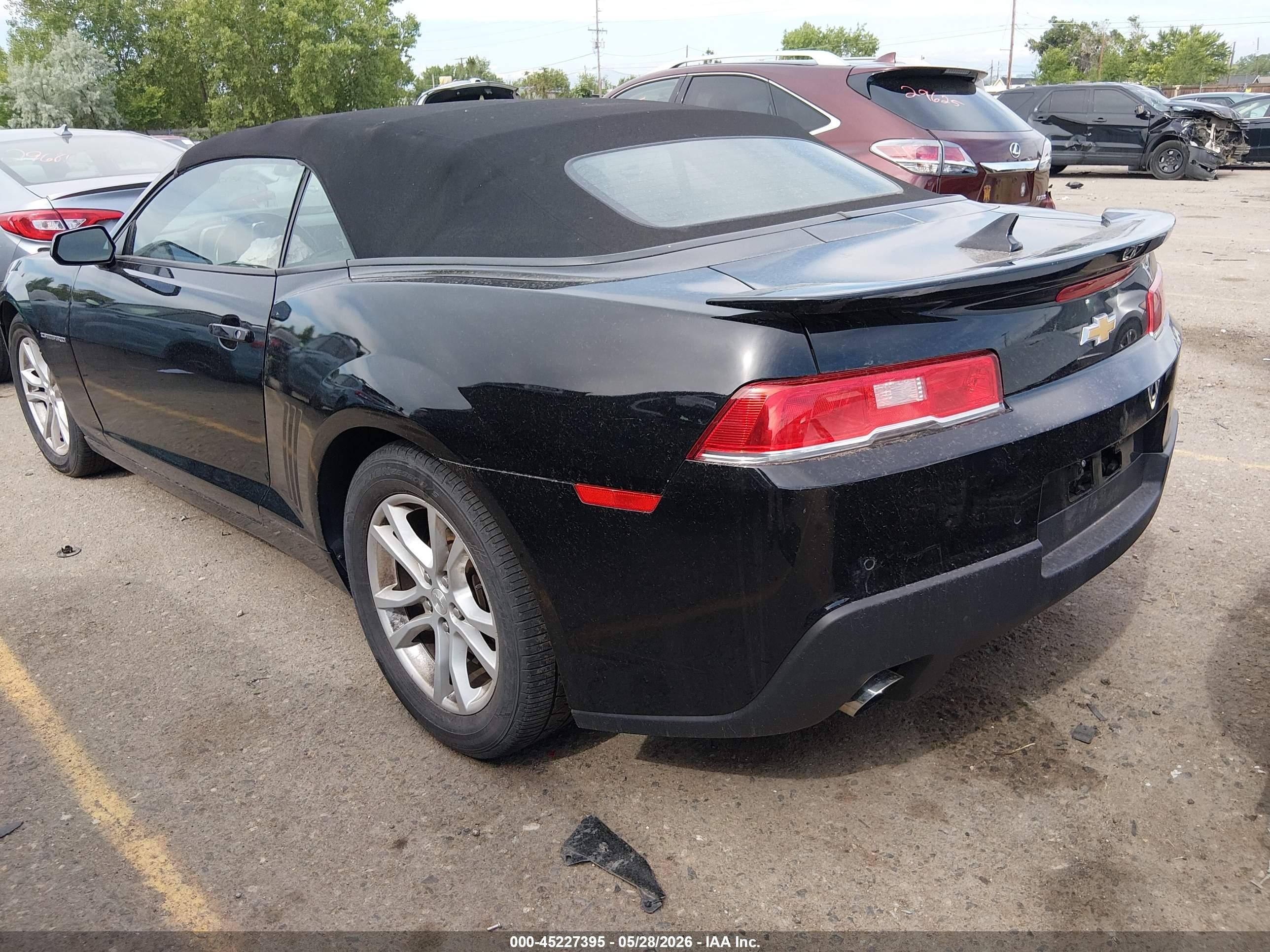 2015 Chevrolet Camaro 1lt Black vin: 2G1FD3D30F9224168