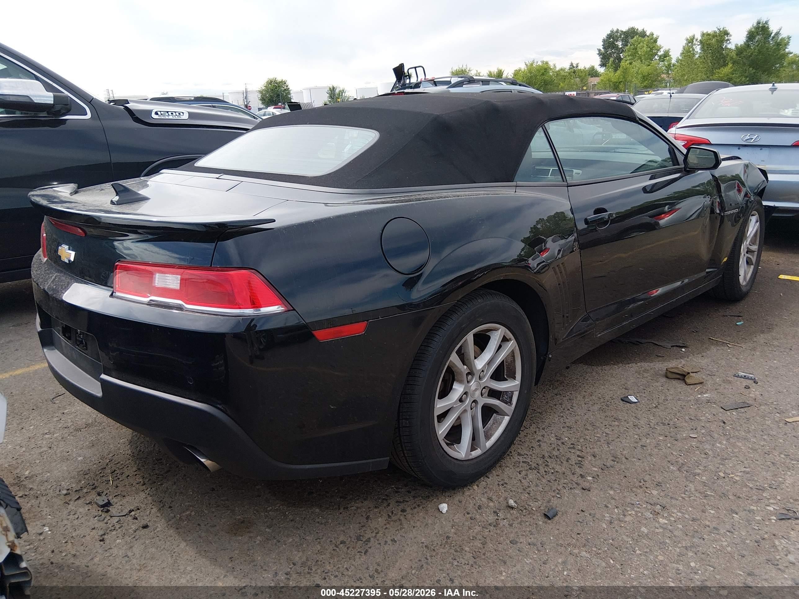 2015 Chevrolet Camaro 1lt Black vin: 2G1FD3D30F9224168