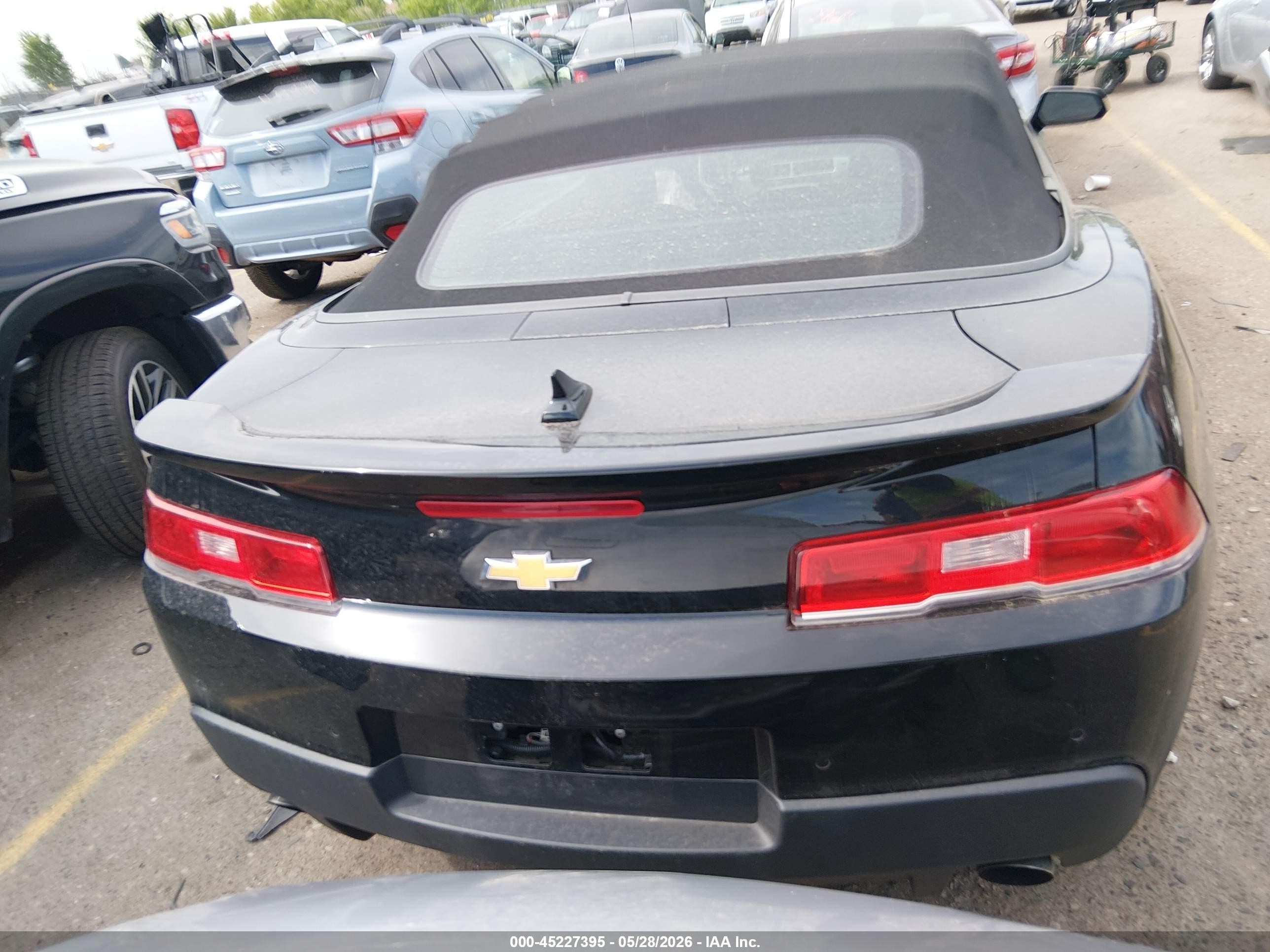 2015 Chevrolet Camaro 1lt Black vin: 2G1FD3D30F9224168