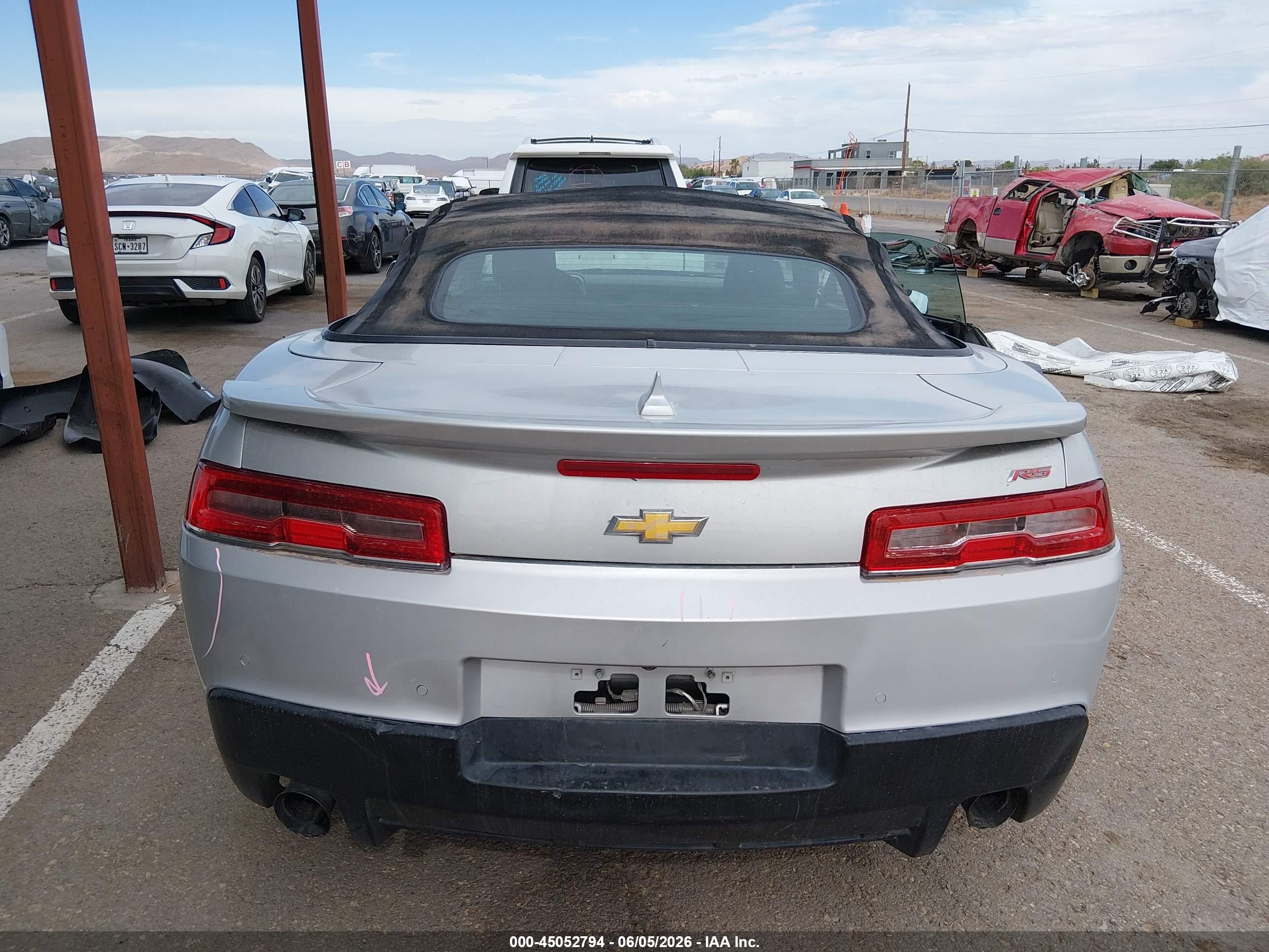 2015 Chevrolet Camaro 1lt Silver vin: 2G1FD3D30F9285178
